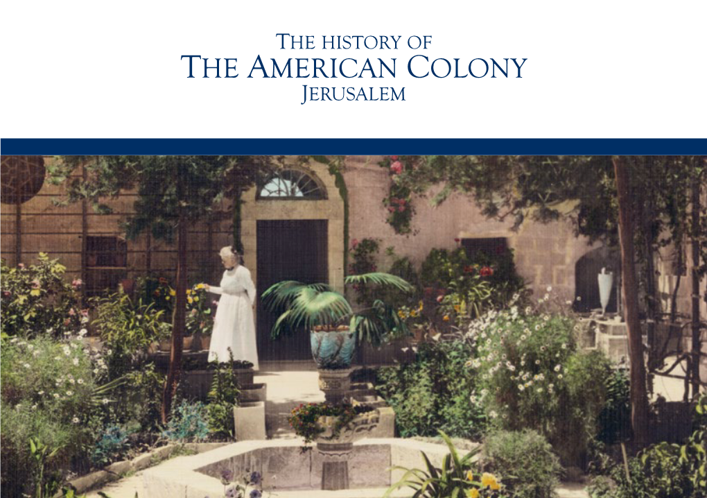 The American Colony Jerusalem Beginnings