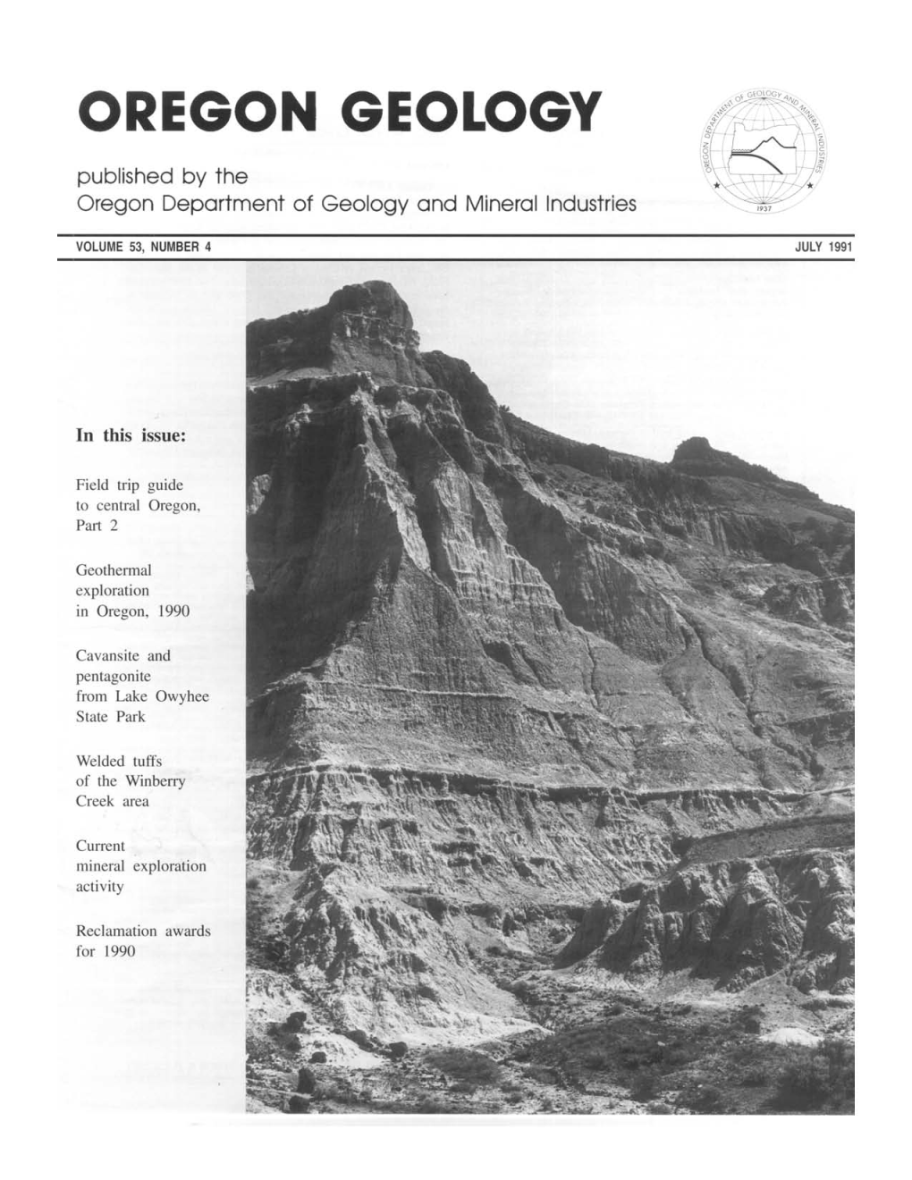 OREGON GEOLOGY Published by the Oregon Department of Geology and Mineral Industries