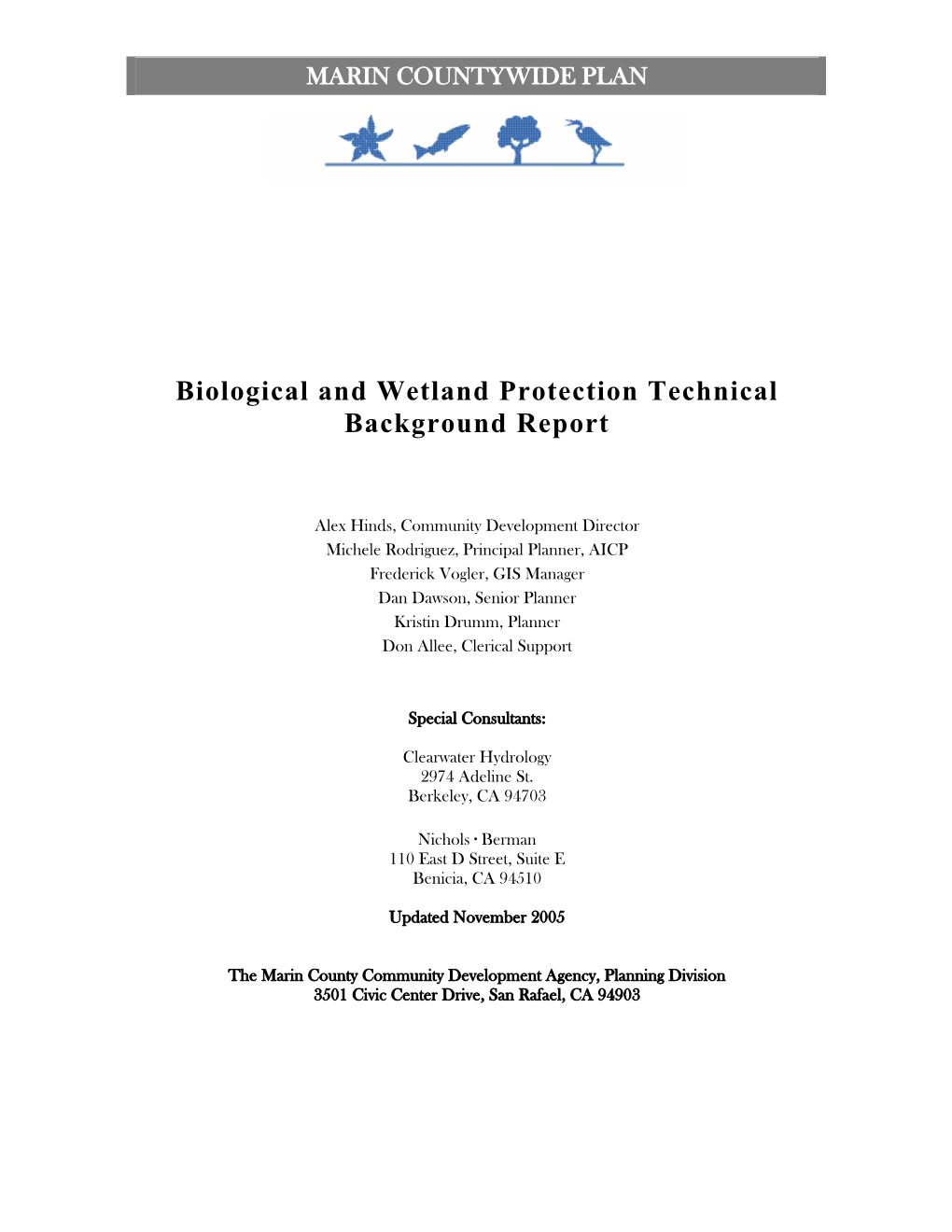 Biological and Wetland Protection Technical Background Report