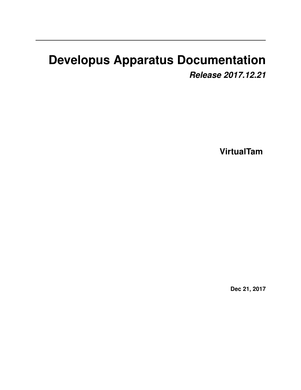 Developus Apparatus Documentation Release 2017.12.21
