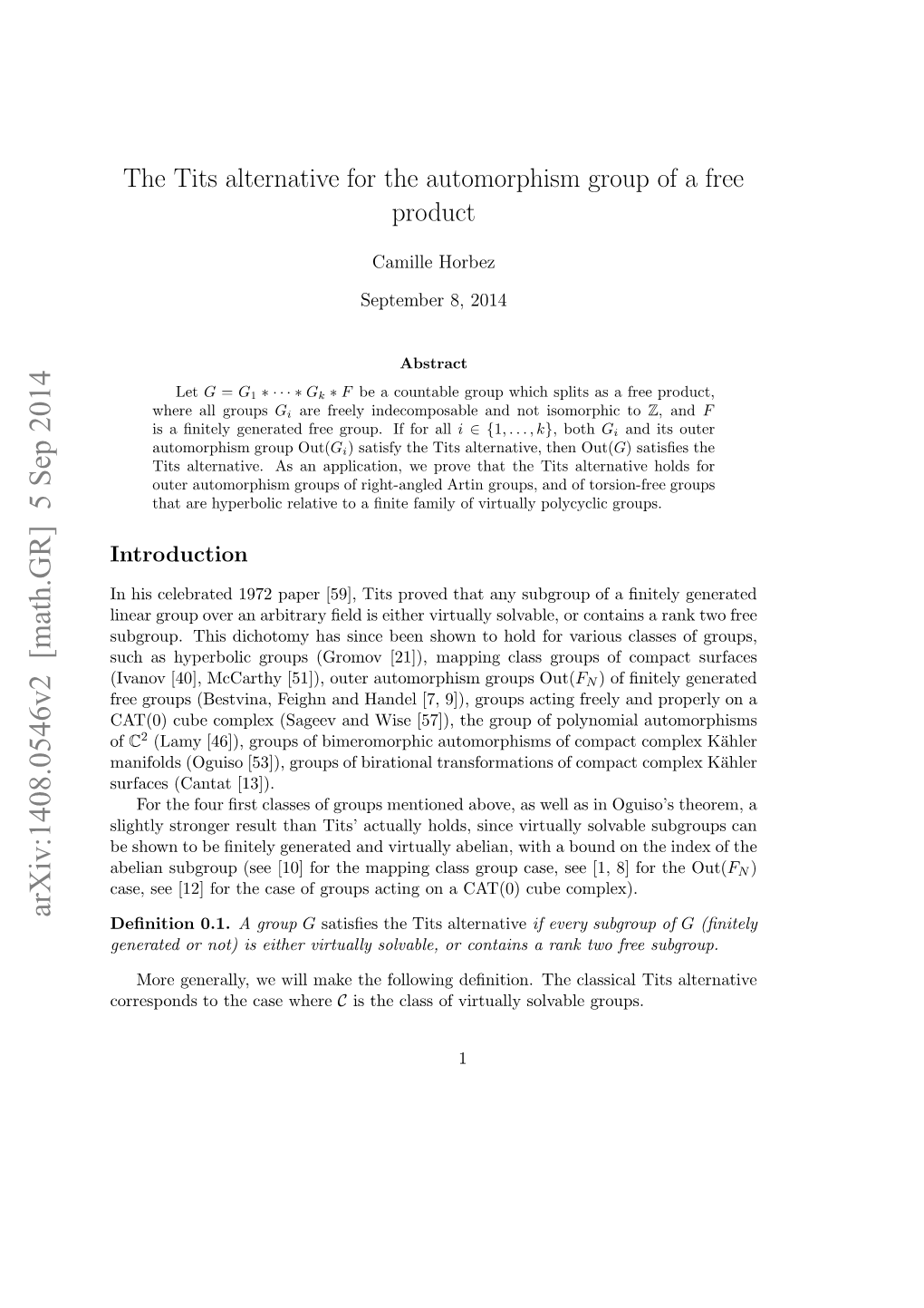 The Tits Alternative for the Automorphism Group of a Free Product