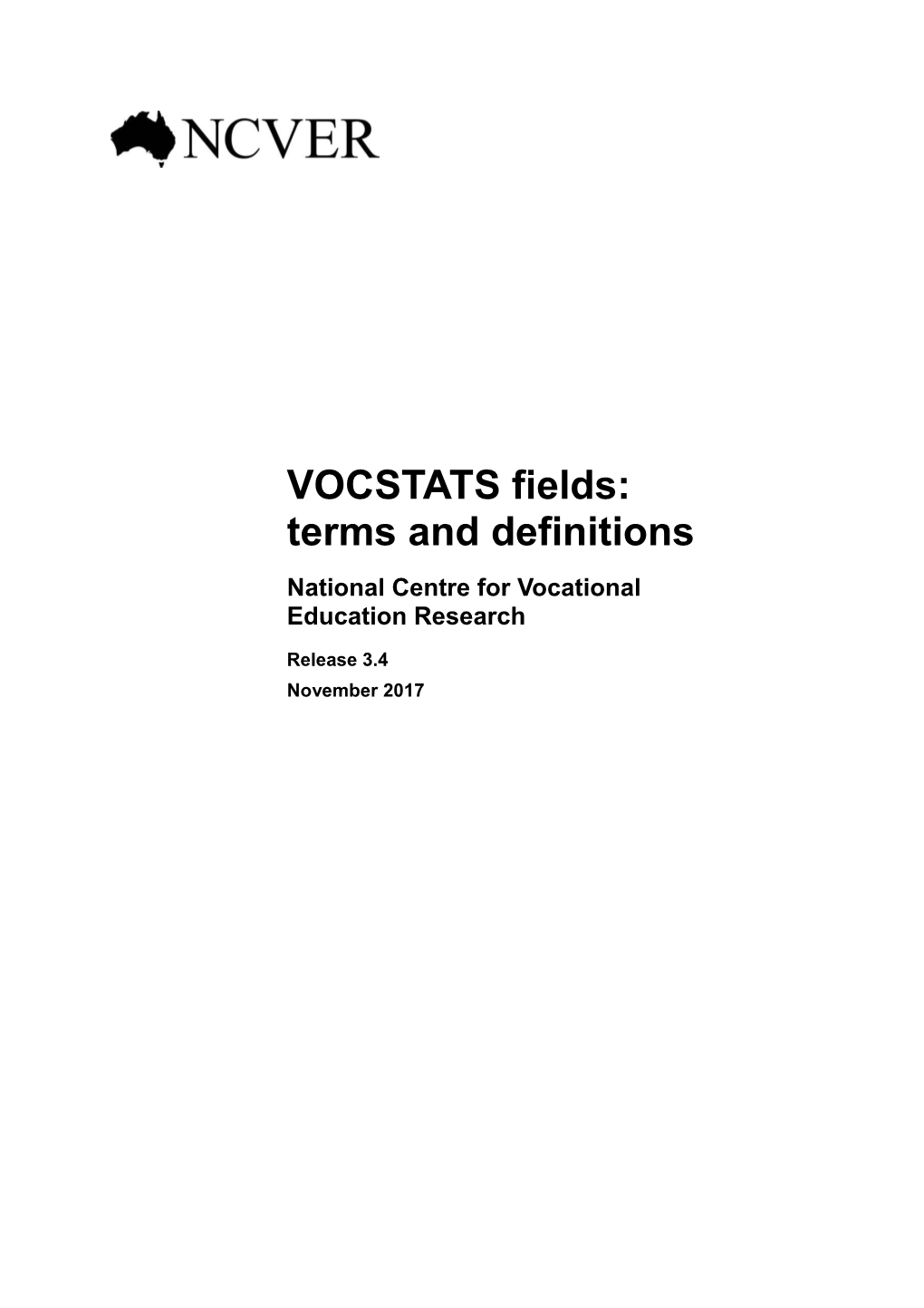 VOCSTATS Fields: Terms and Definitions