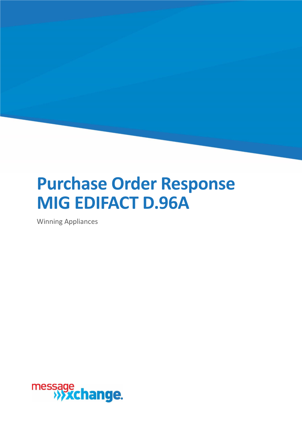 Purchase Order Response MIG EDIFACT D.96A Winning Appliances