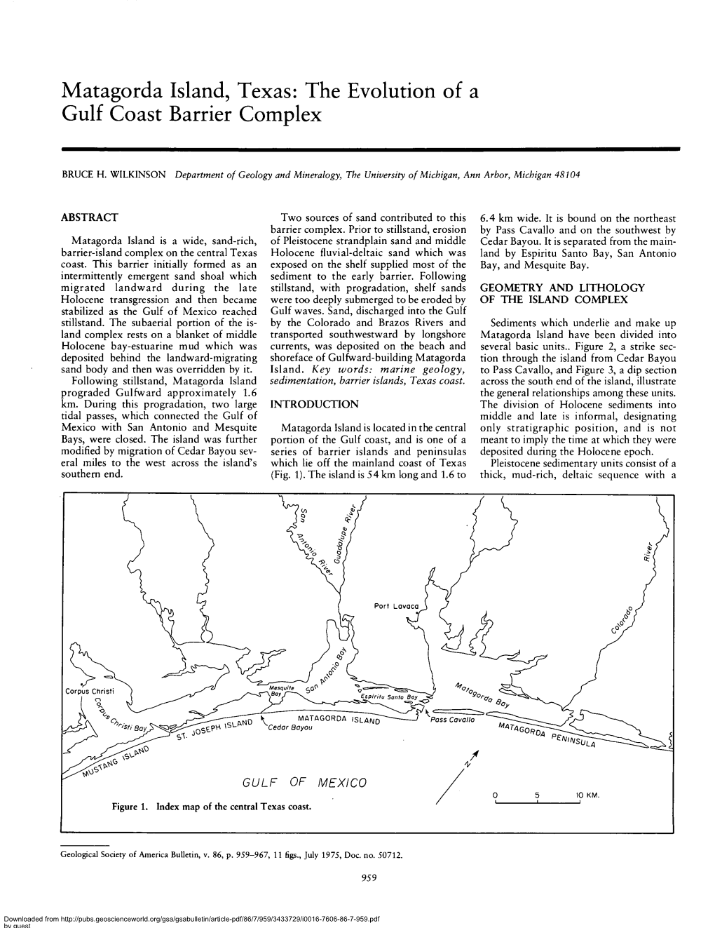 Matagorda Island, Texas: the Evolution of a Gulf Coast Barrier Complex