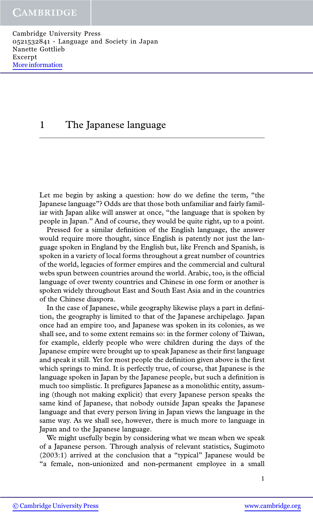1 the Japanese Language