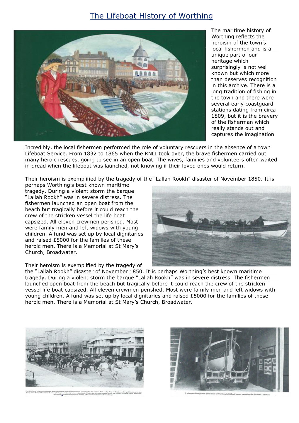 The Lifeboat History of Worthing