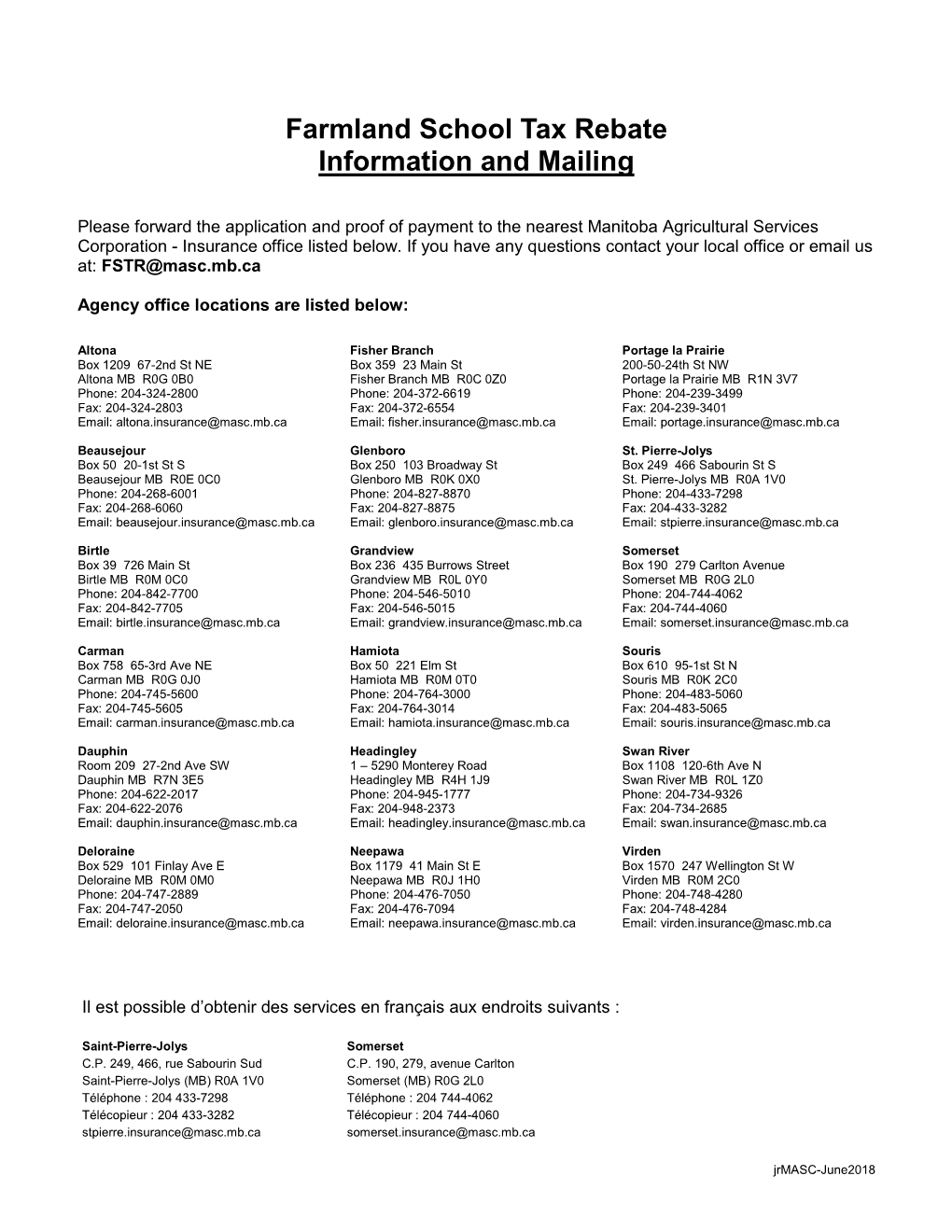 MASC Office Locations