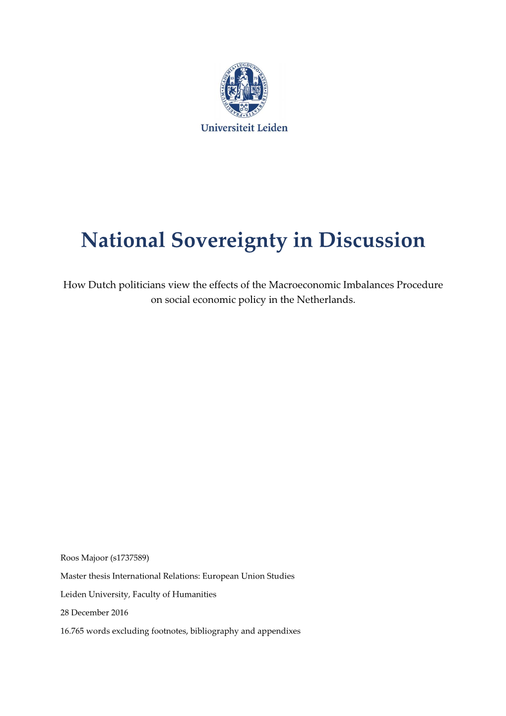 National Sovereignty in Discussion