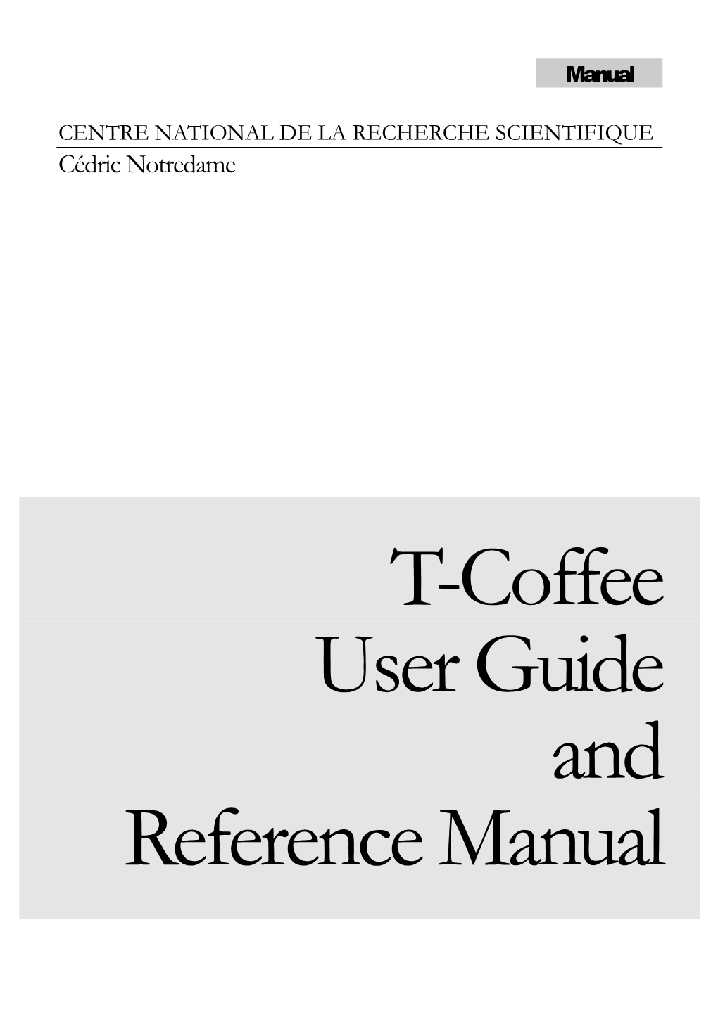 T-Coffee User Manual