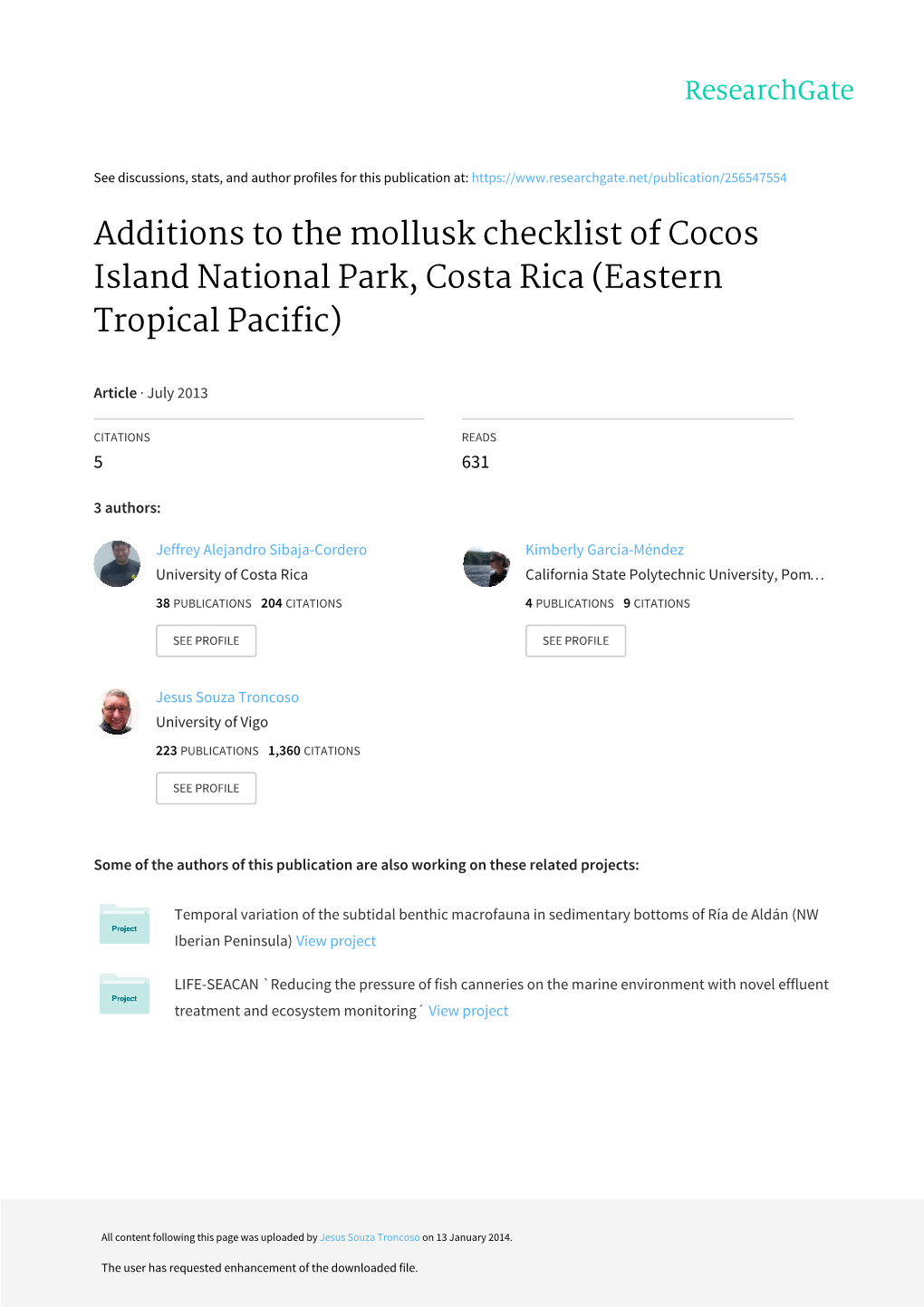 Additions to the Mollusk Checklist of Cocos Island National Park, Costa Rica (Eastern Tropical Pacific)