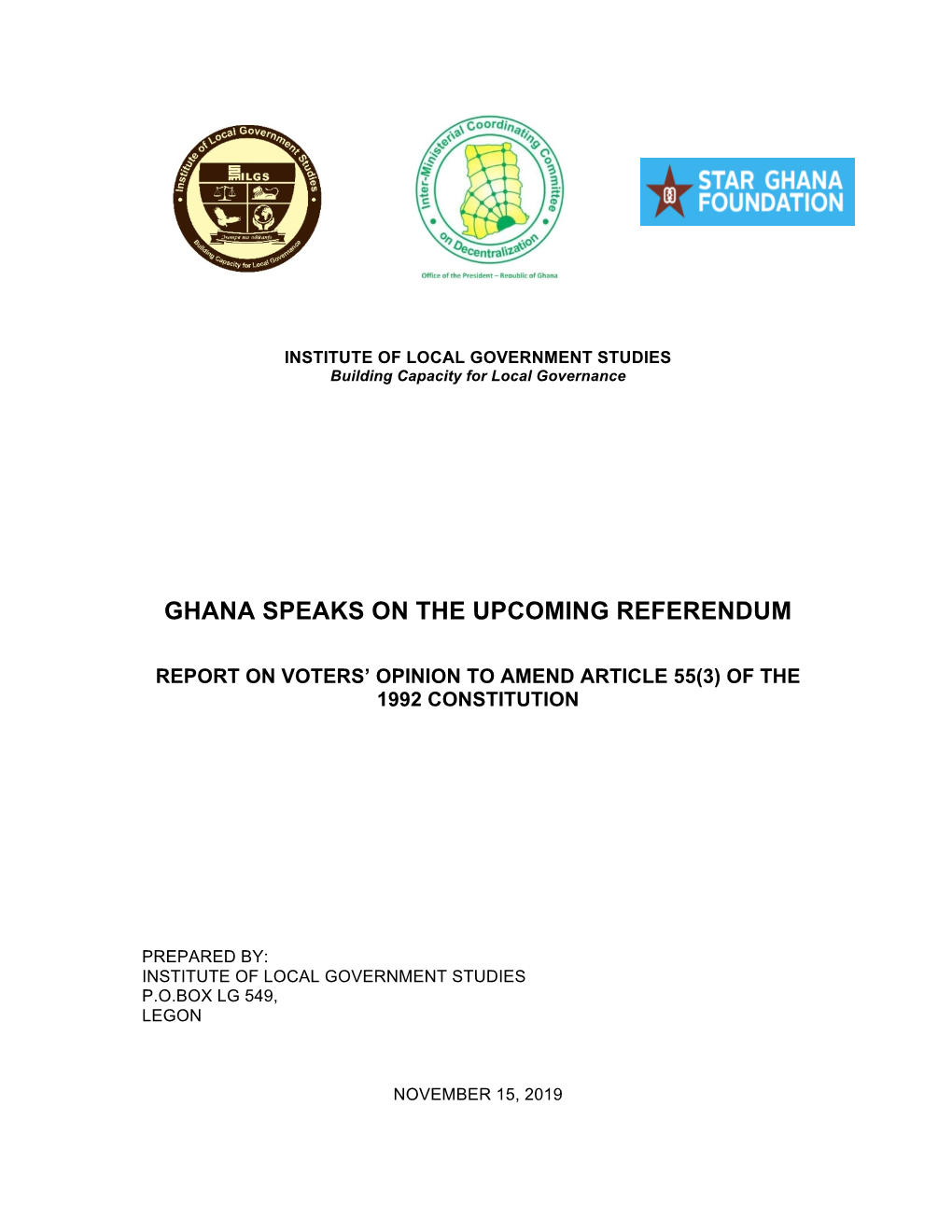 Ghana Speaks on the Upcoming Referendum