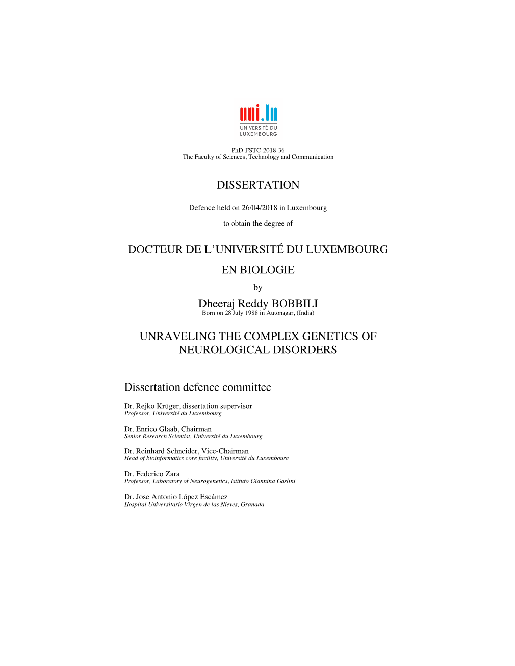 Dissertation Docteur De L'université Du Luxembourg