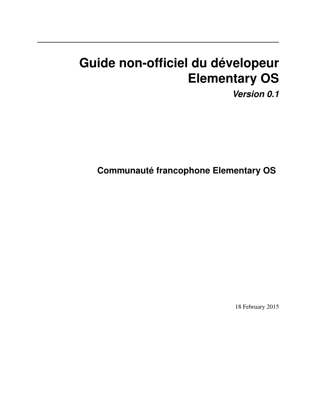 Guide Non-Officiel Du Dévelopeur Elementary OS