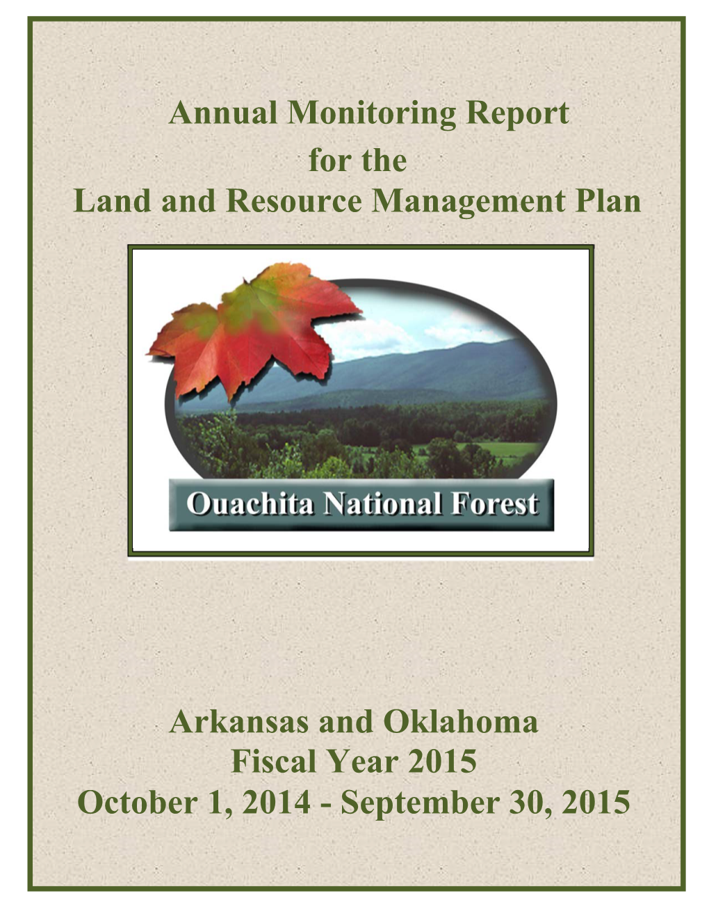 Annual Monitoring Report Arkansas And