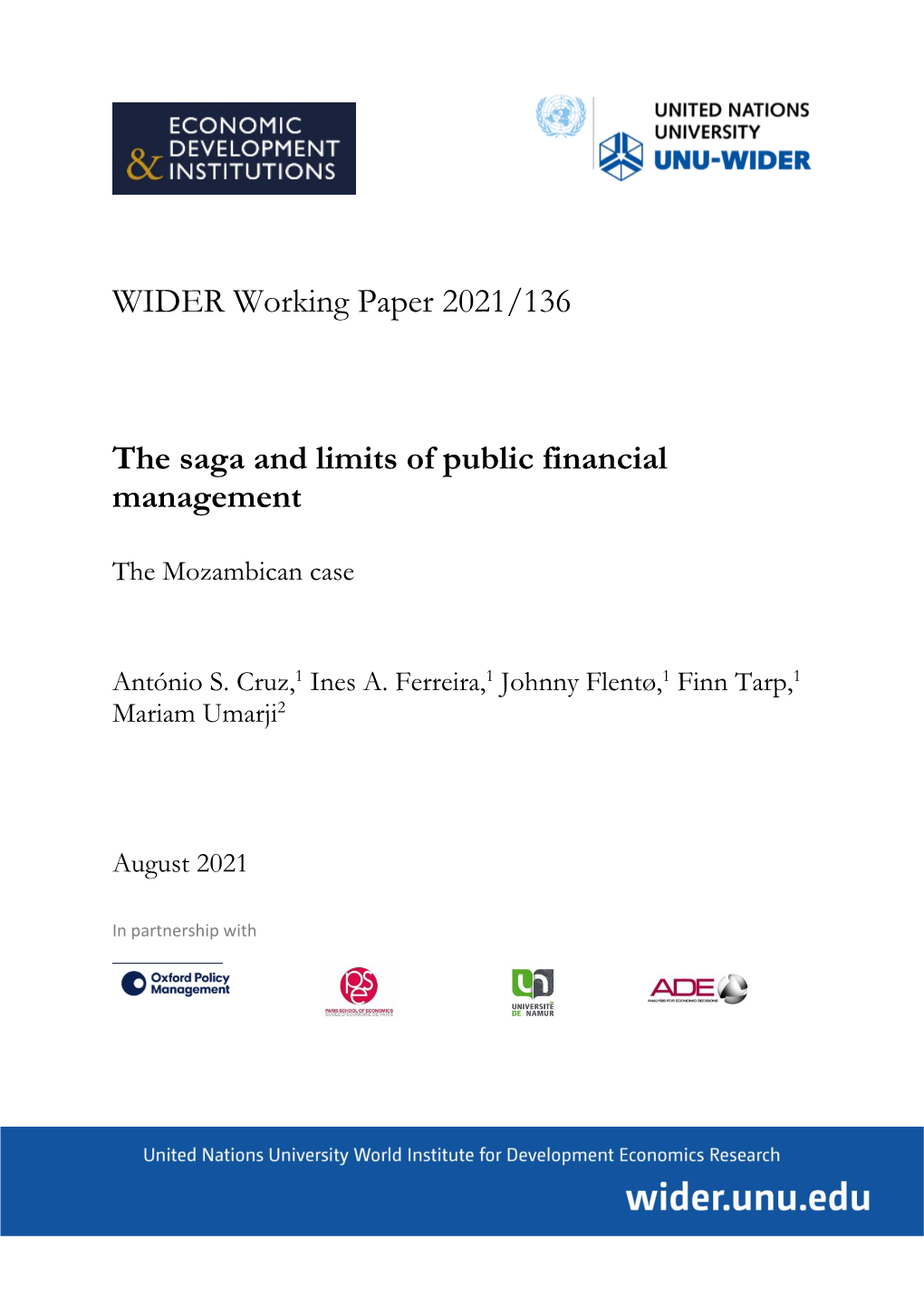 WIDER Working Paper 2020/136-The Saga and Limits of Public Financial