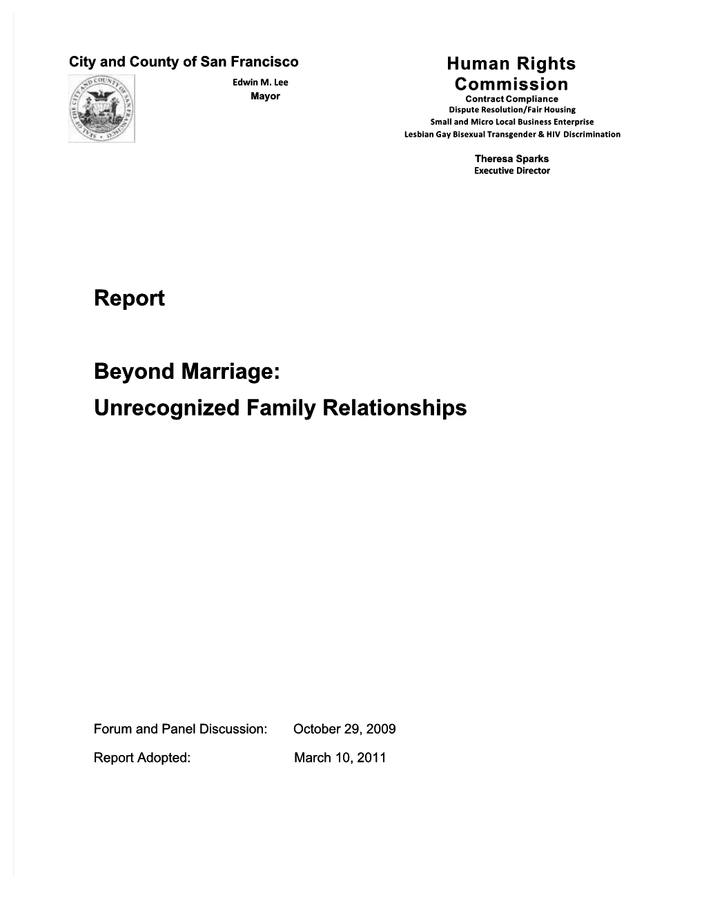 Report Beyond Marriage