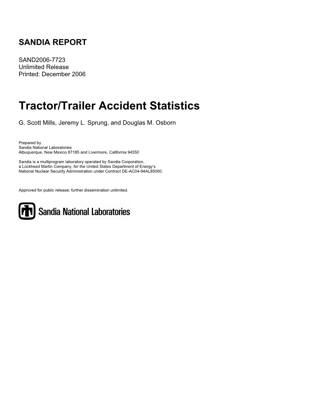 Tractor/Trailer Accident Statistics