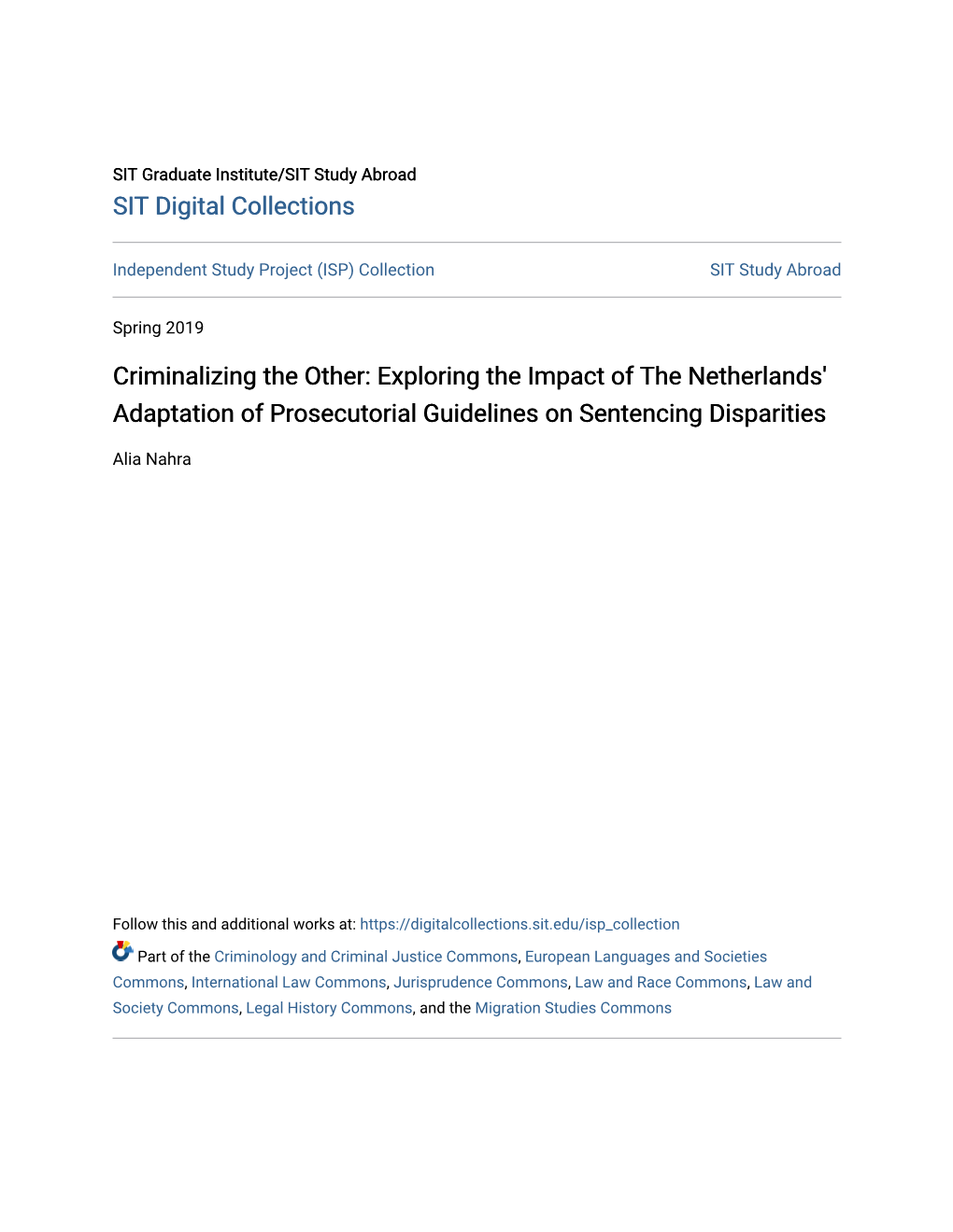 Criminalizing the Other: Exploring the Impact of the Netherlands' Adaptation of Prosecutorial Guidelines on Sentencing Disparities