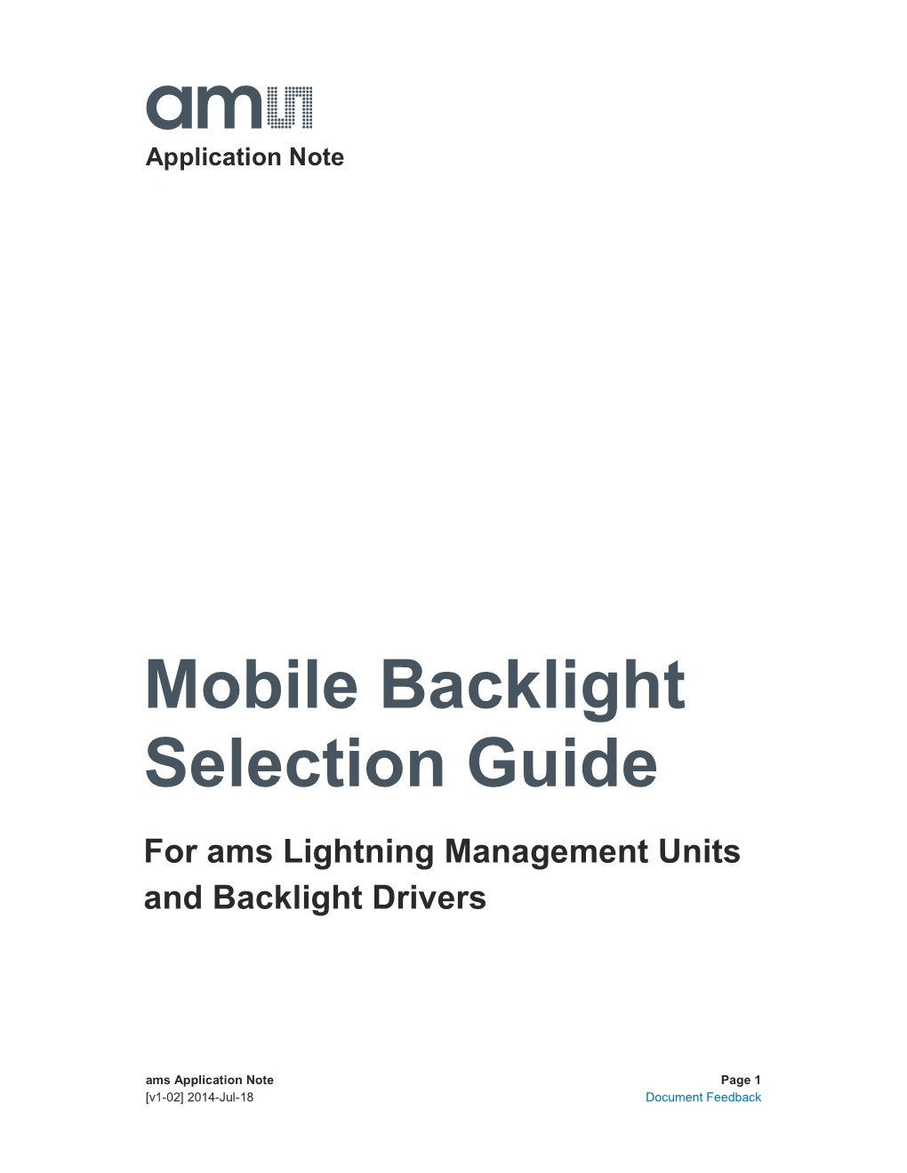 Mobile Backlight Selection Guide Update