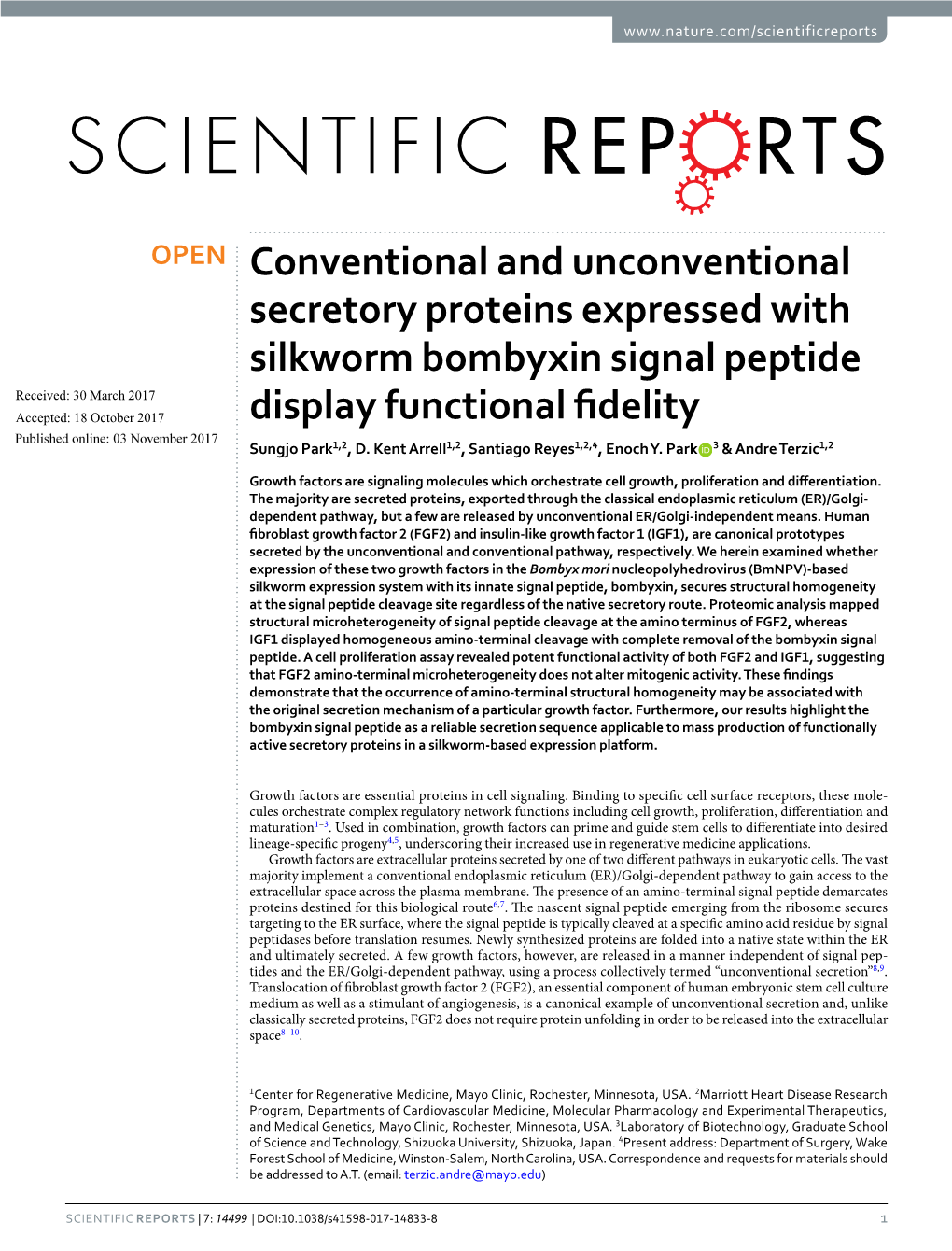 Conventional and Unconventional Secretory Proteins Expressed With