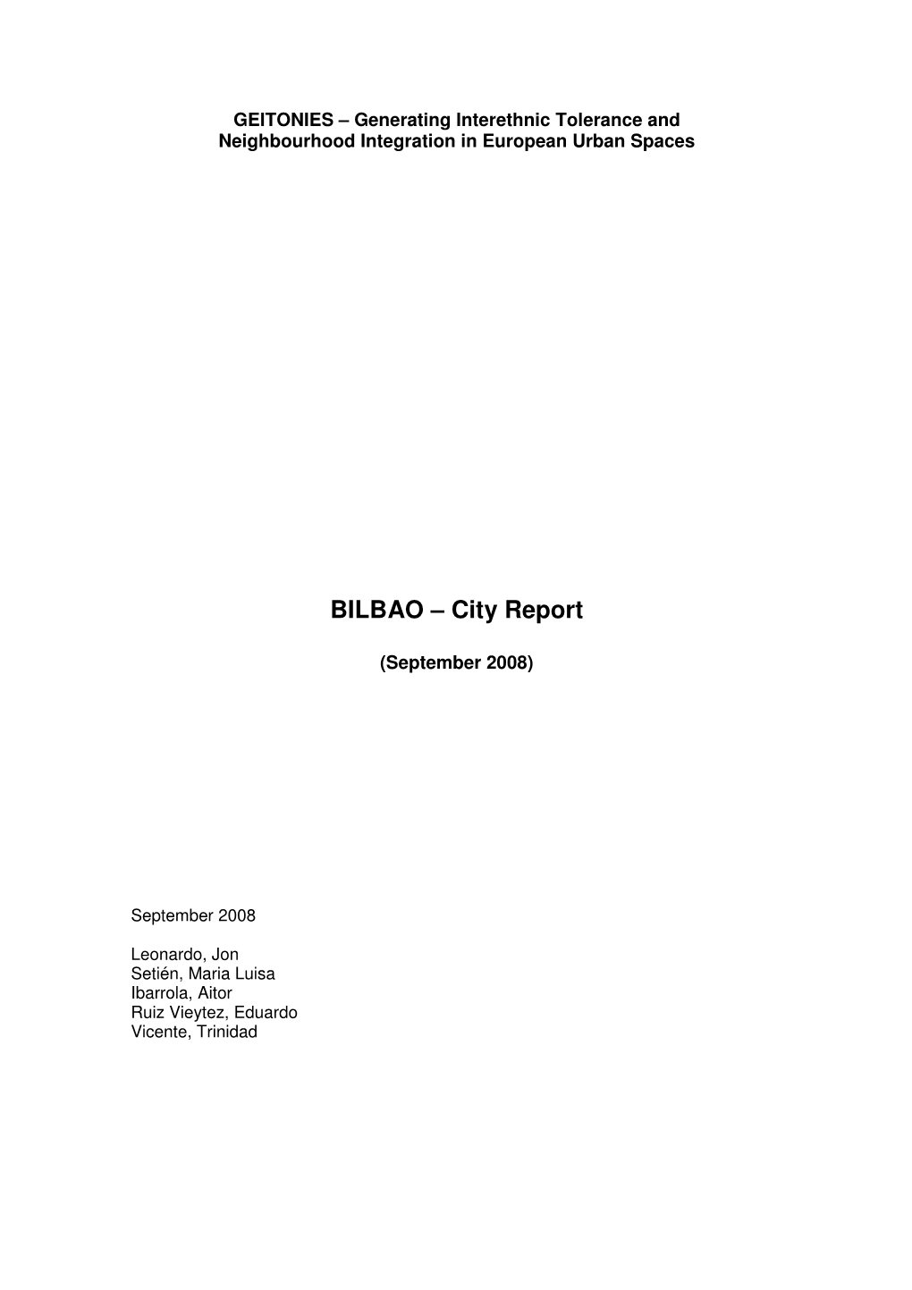 BILBAO – City Report