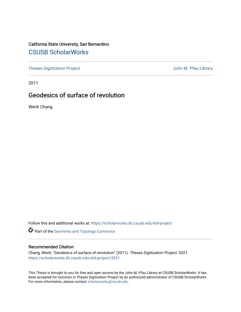 Geodesics of Surface of Revolution