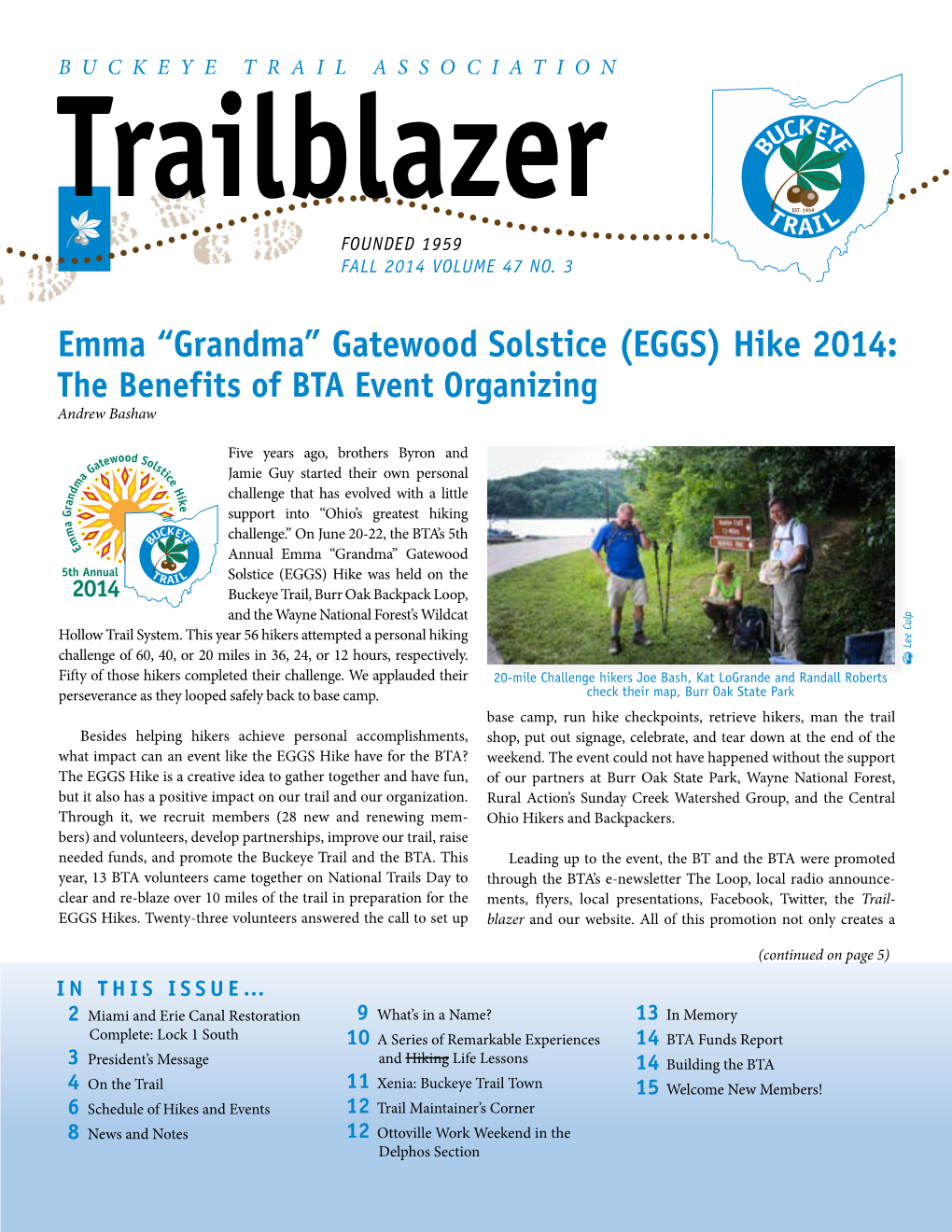 Emma “Grandma” Gatewood Solstice (EGGS) Hike 2014: the Benefits of BTA Event Organizing Andrew Bashaw