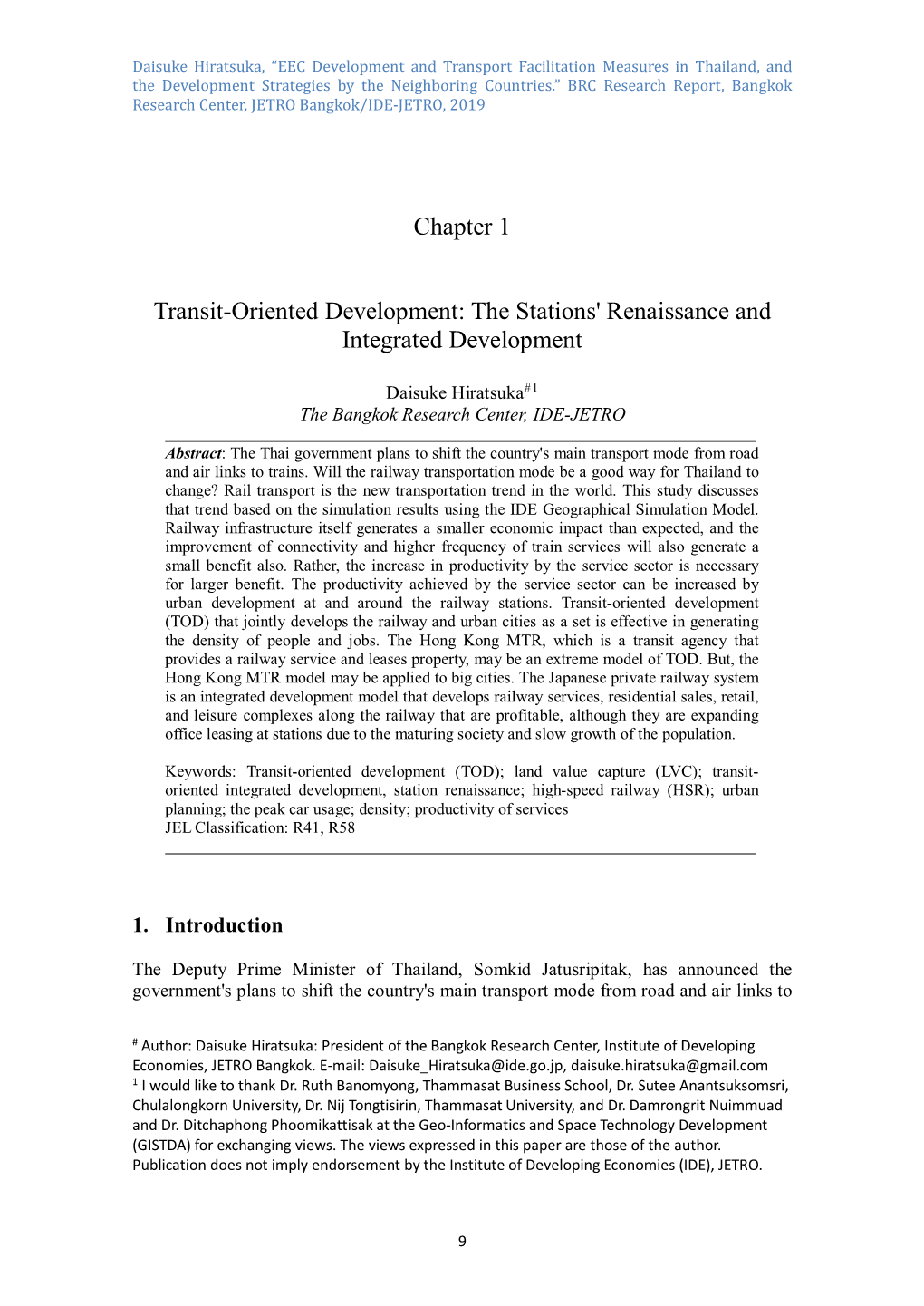 Transit-Oriented Development: the Stations' Renaissance and Integrated Development