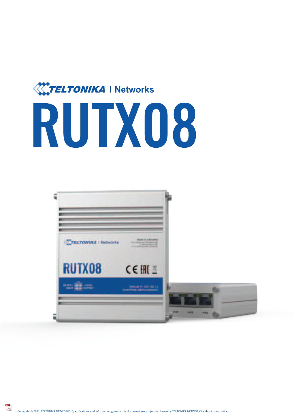 TELTONIKA RUTX08 Industrial VPN Router Datasheet