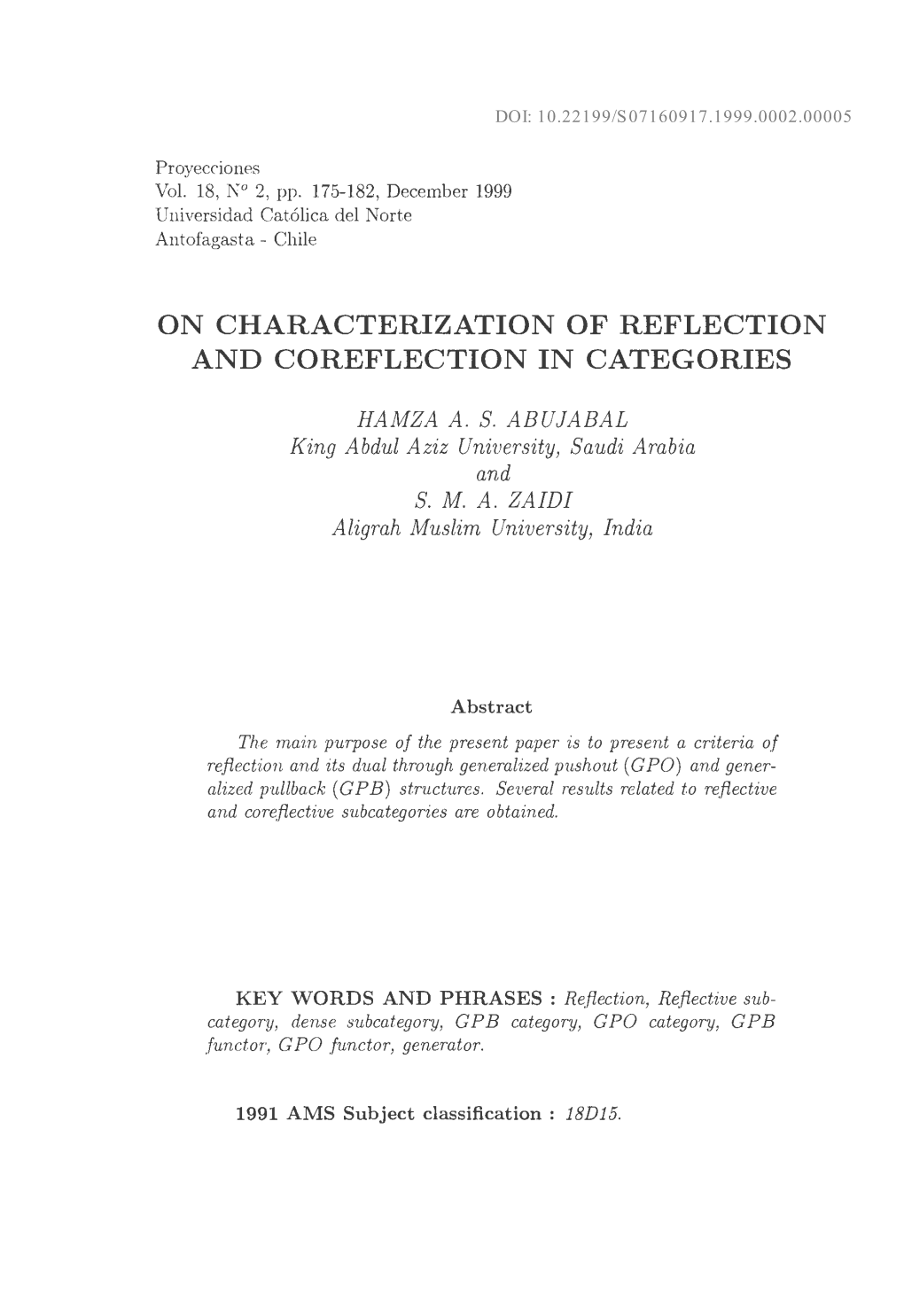 On Characterization of Reflection and Coreflection in Categories