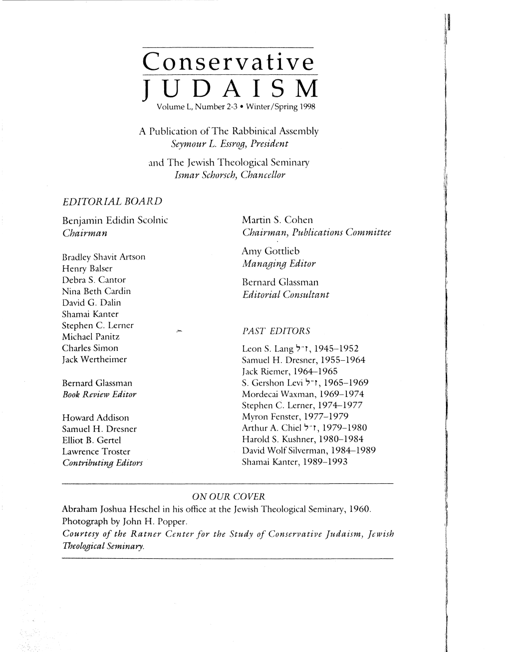 JUDAISM Volume L, Number 2-3 • Winter/Spring 1998