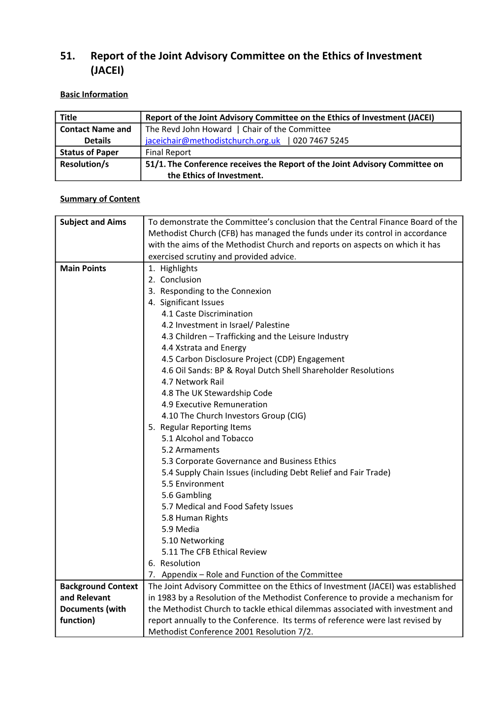 Template for Papers for Consideration by the Strategies and Resources Committee