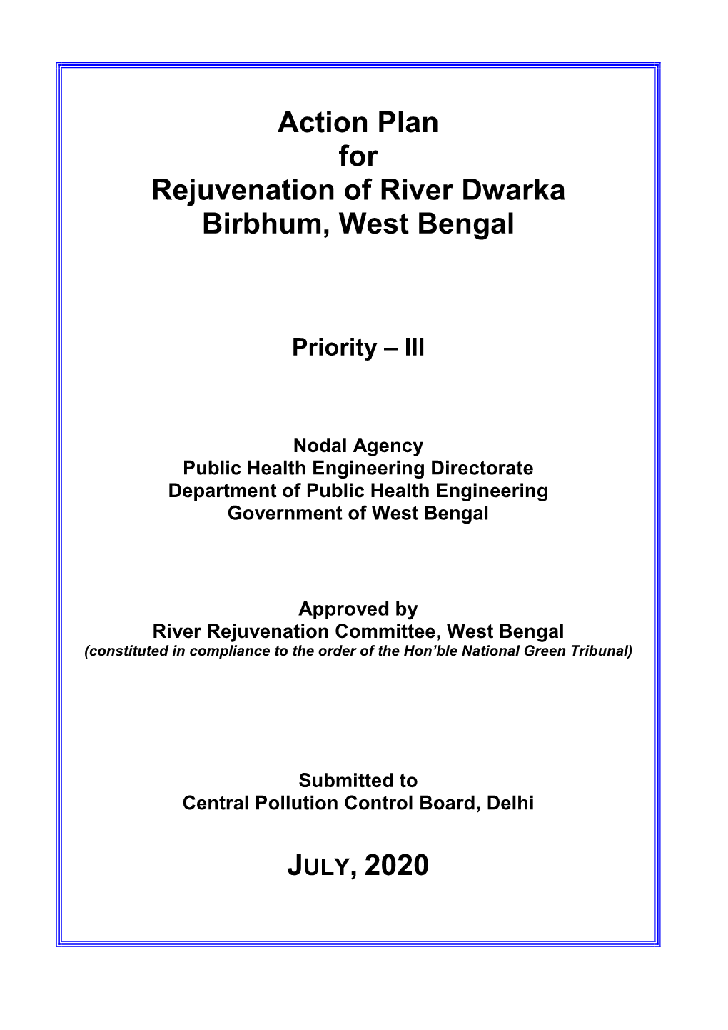 Action Plan for River Dwarka