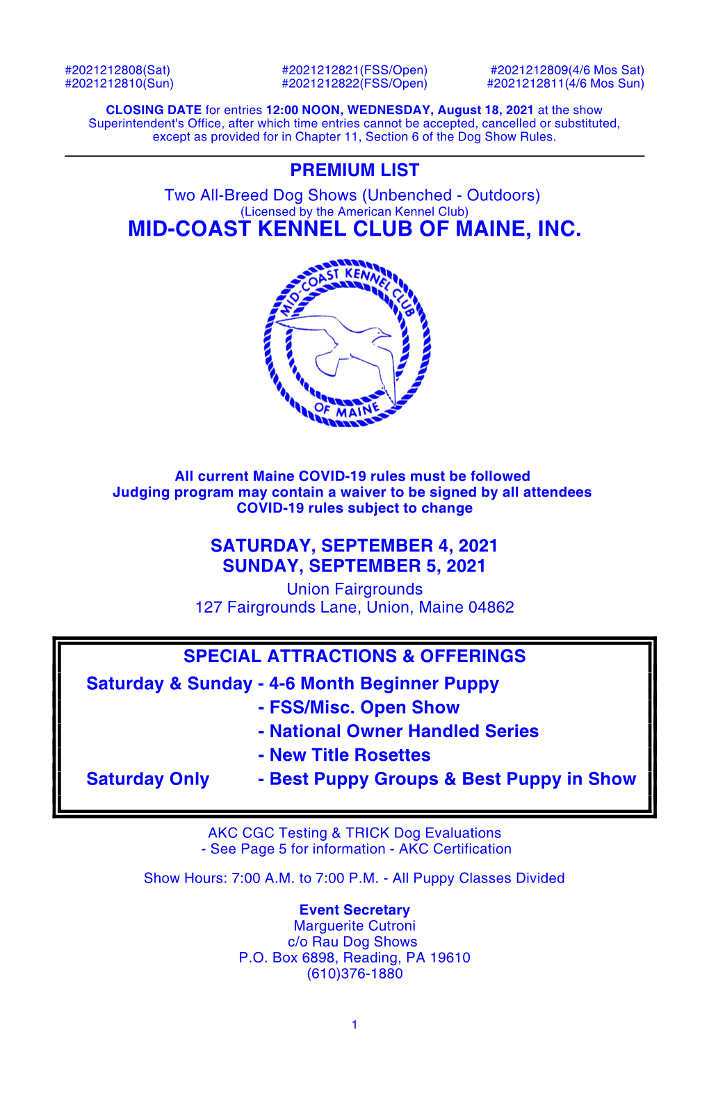 Mid-Coast Kennel Club of Maine, Inc