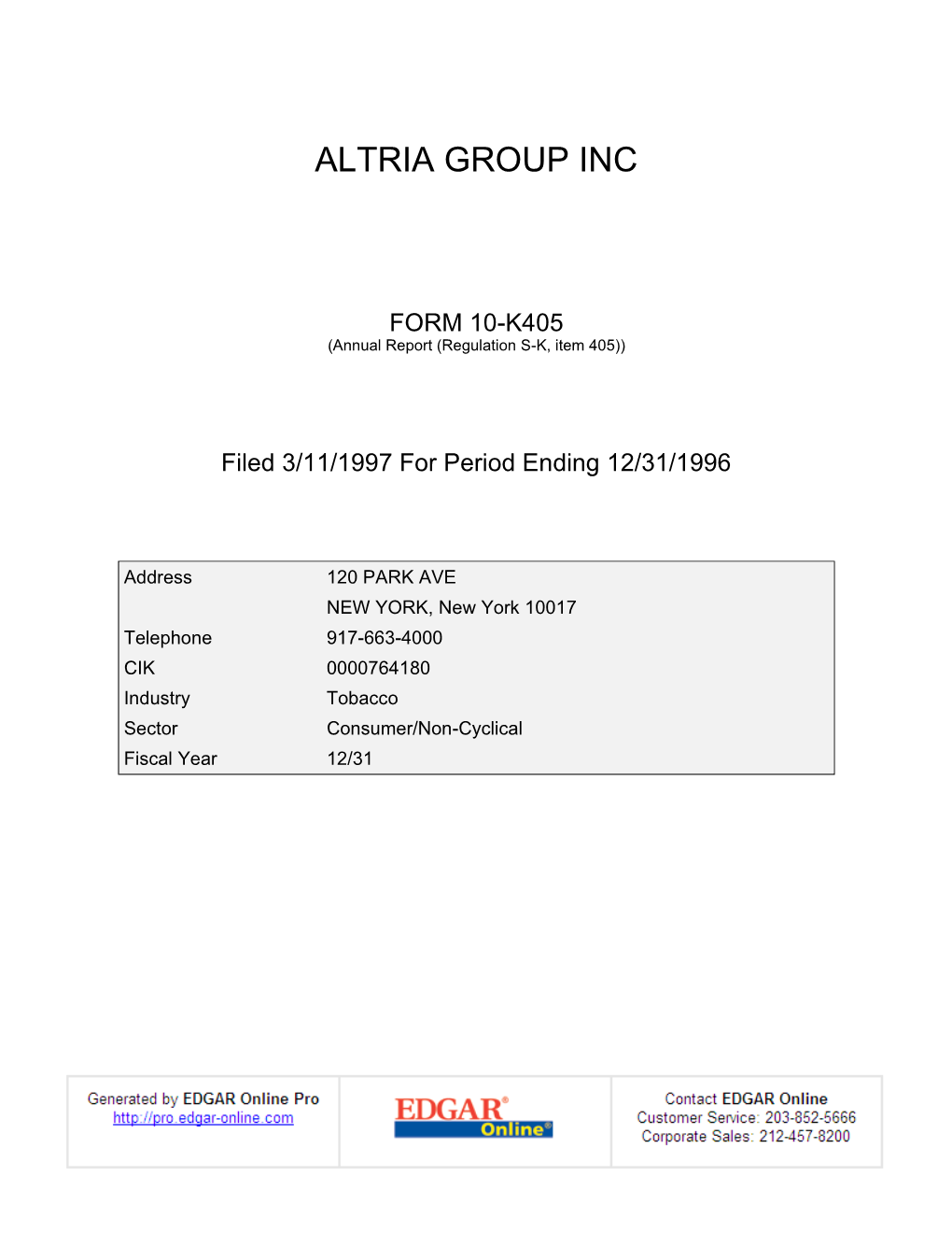 Altria Group Inc