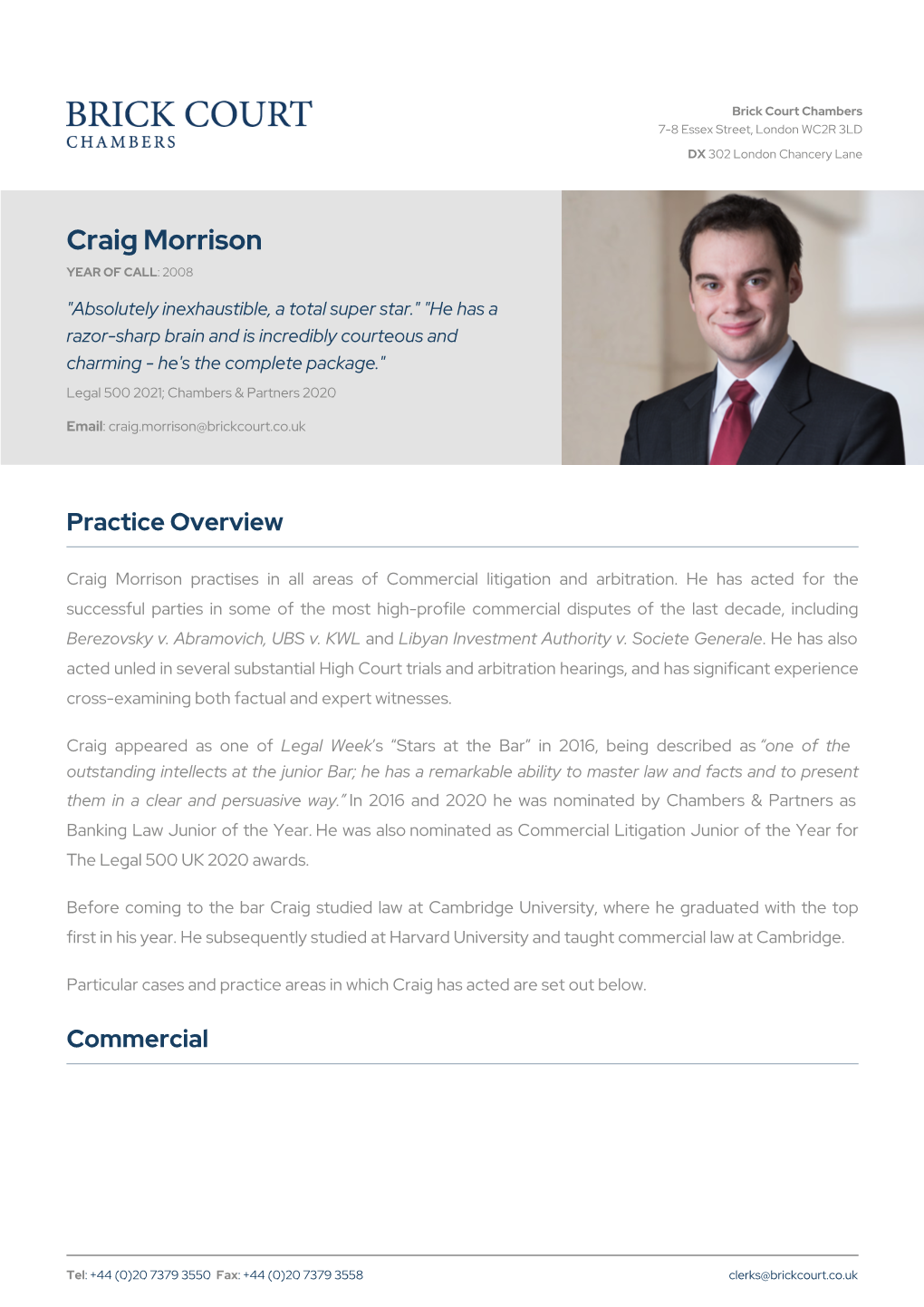 Craig Morrison | Brick Court Chambers