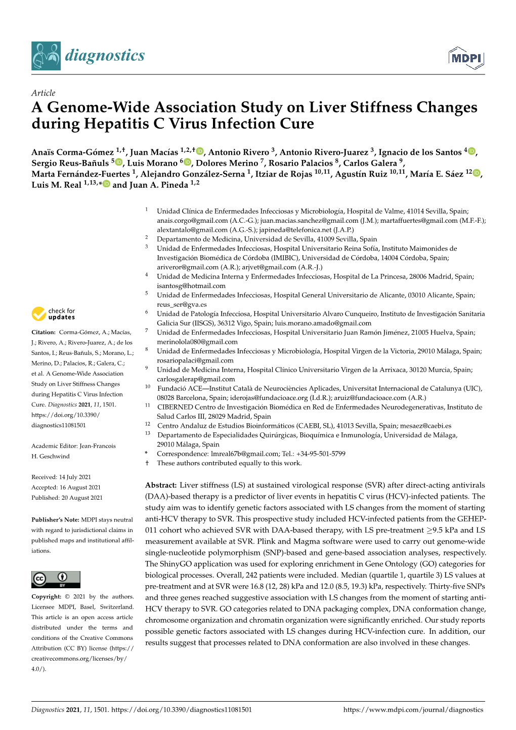 A Genome-Wide Association Study on Liver Stiffness Changes During Hepatitis C Virus Infection Cure