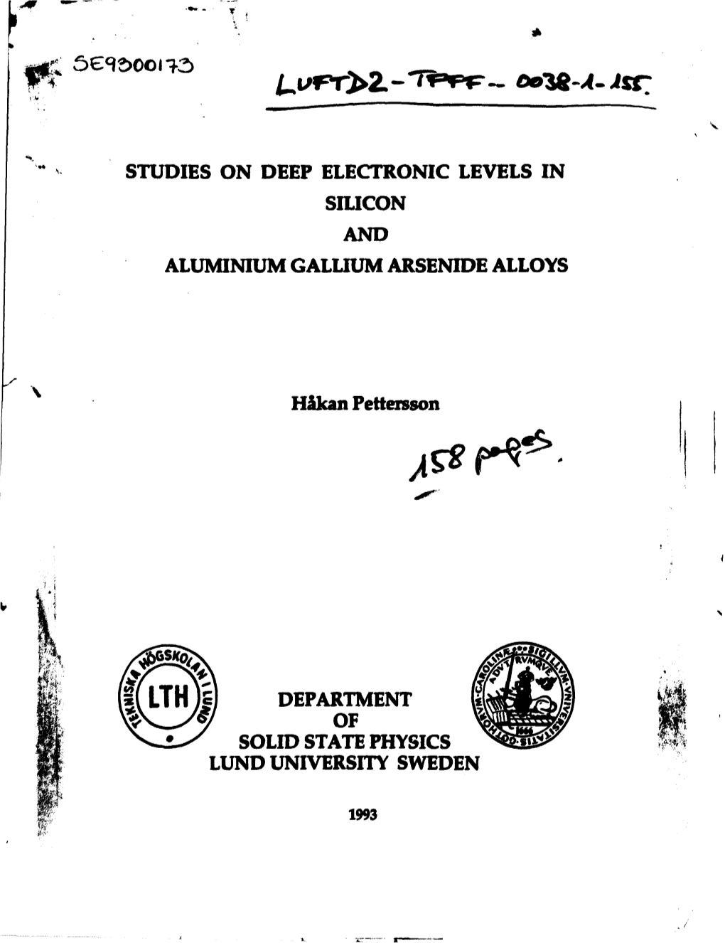 Studies on Deep Electronic Levels in Silicon and Aluminium Gallium Arsenide Alloys