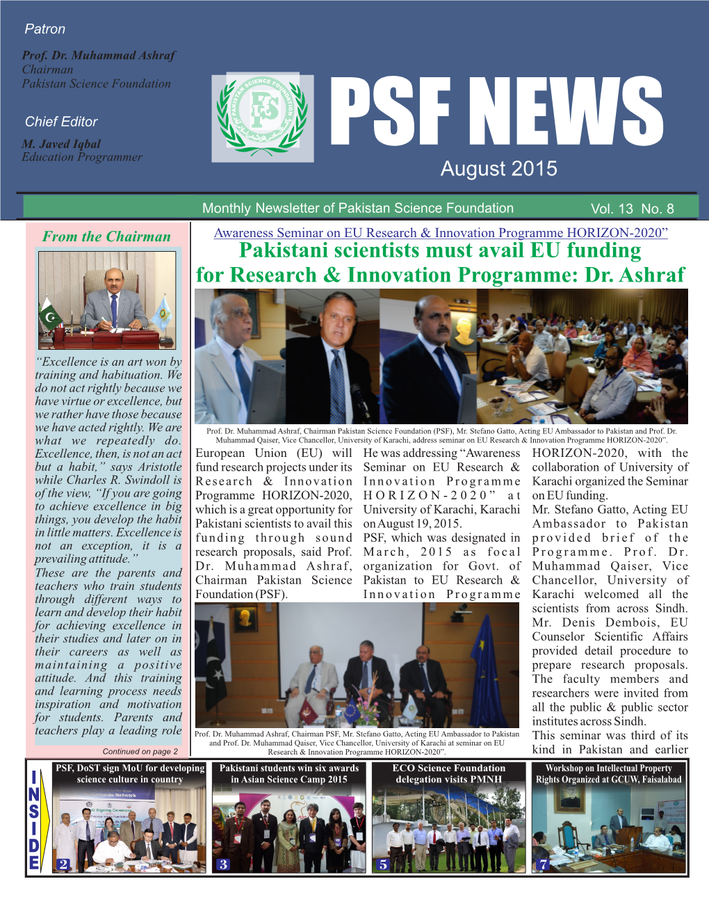 Newsletter August 2015