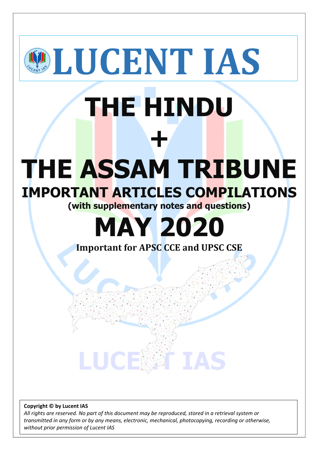 The Hindu + the Assam Tribune May 2020