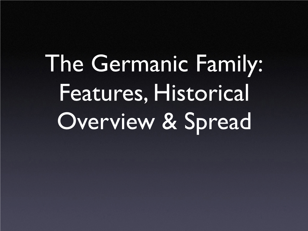 The Germanic Family