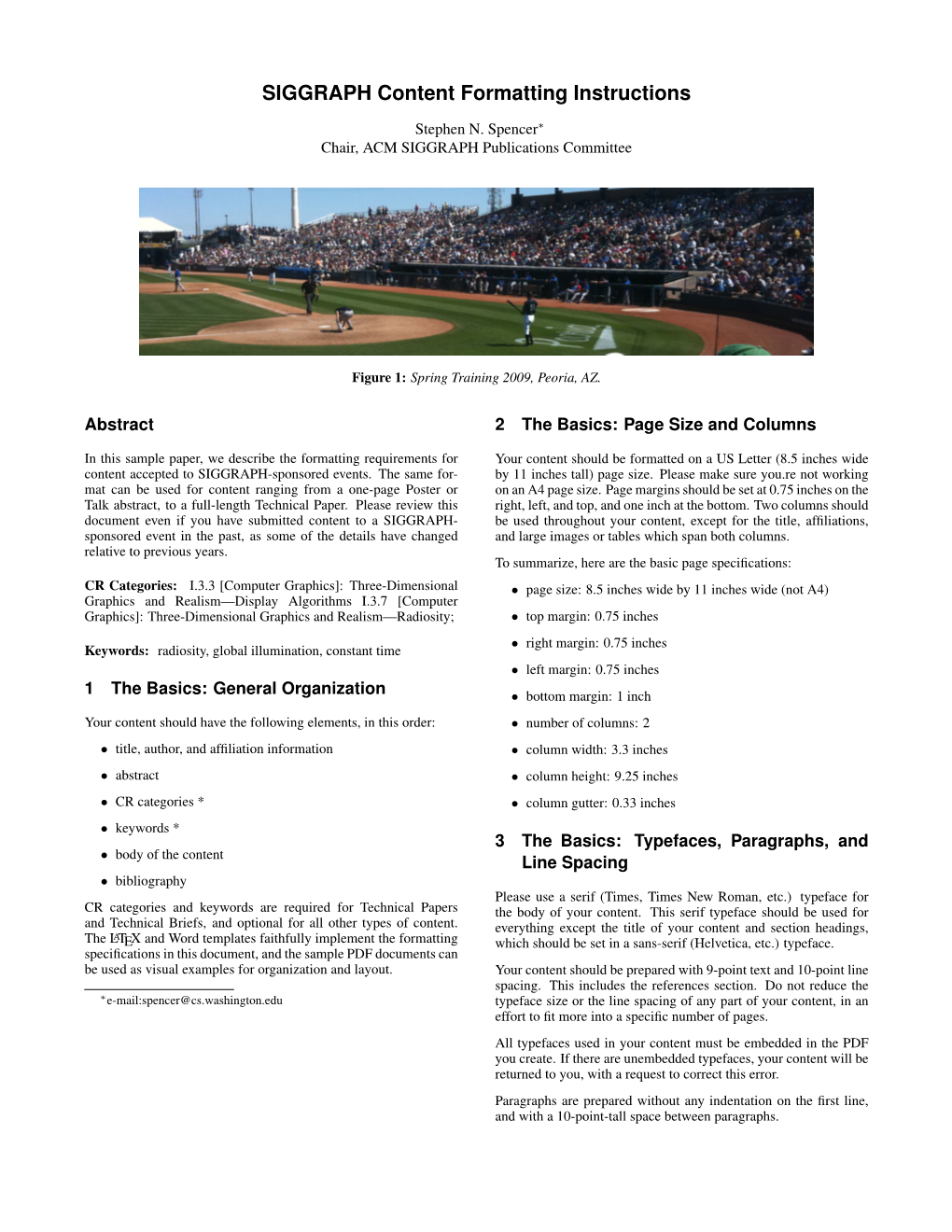 SIGGRAPH Content Formatting Instructions