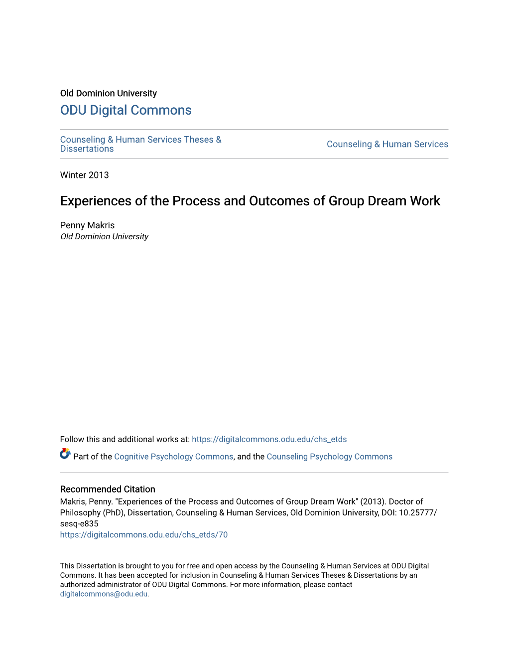 Experiences of the Process and Outcomes of Group Dream Work