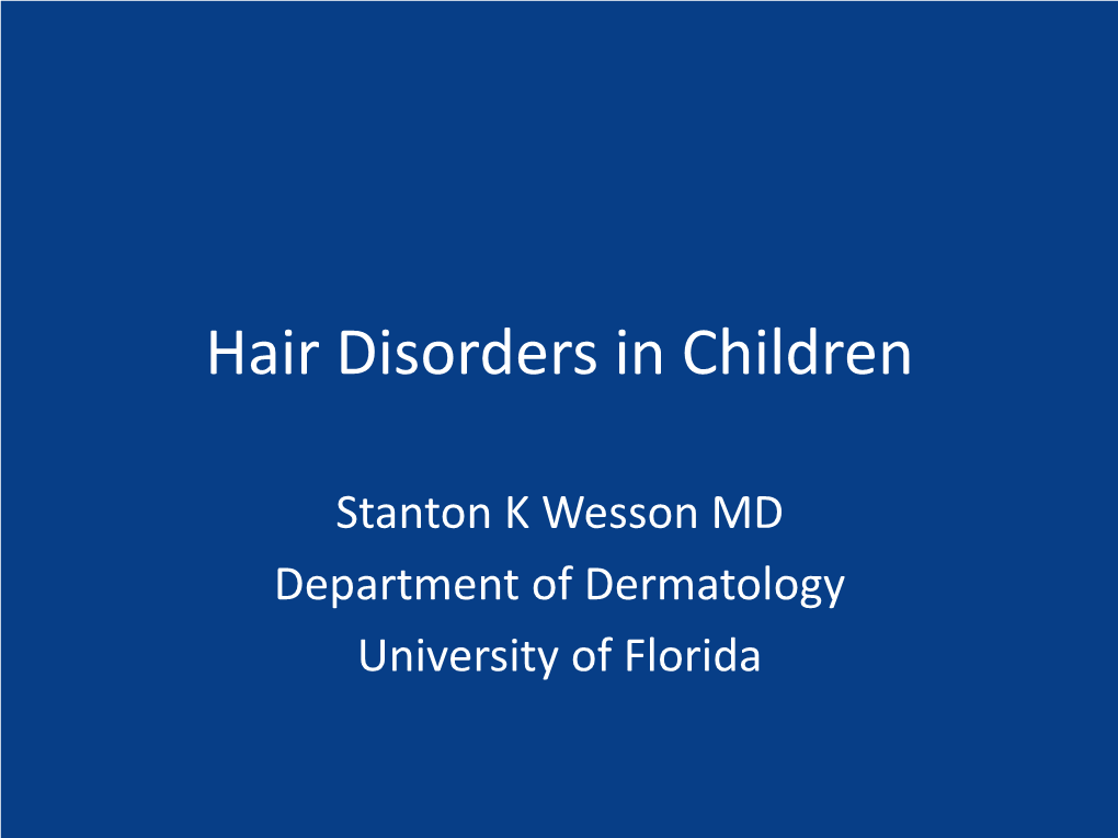 Hair and Nails in Children