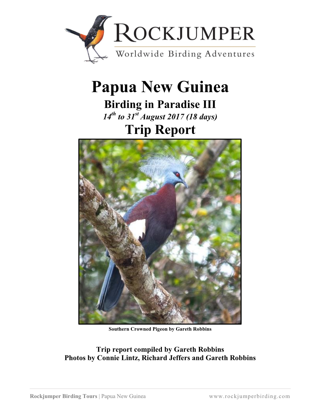Papua New Guinea Birding in Paradise III 14Th to 31St August 2017 (18 Days) Trip Report