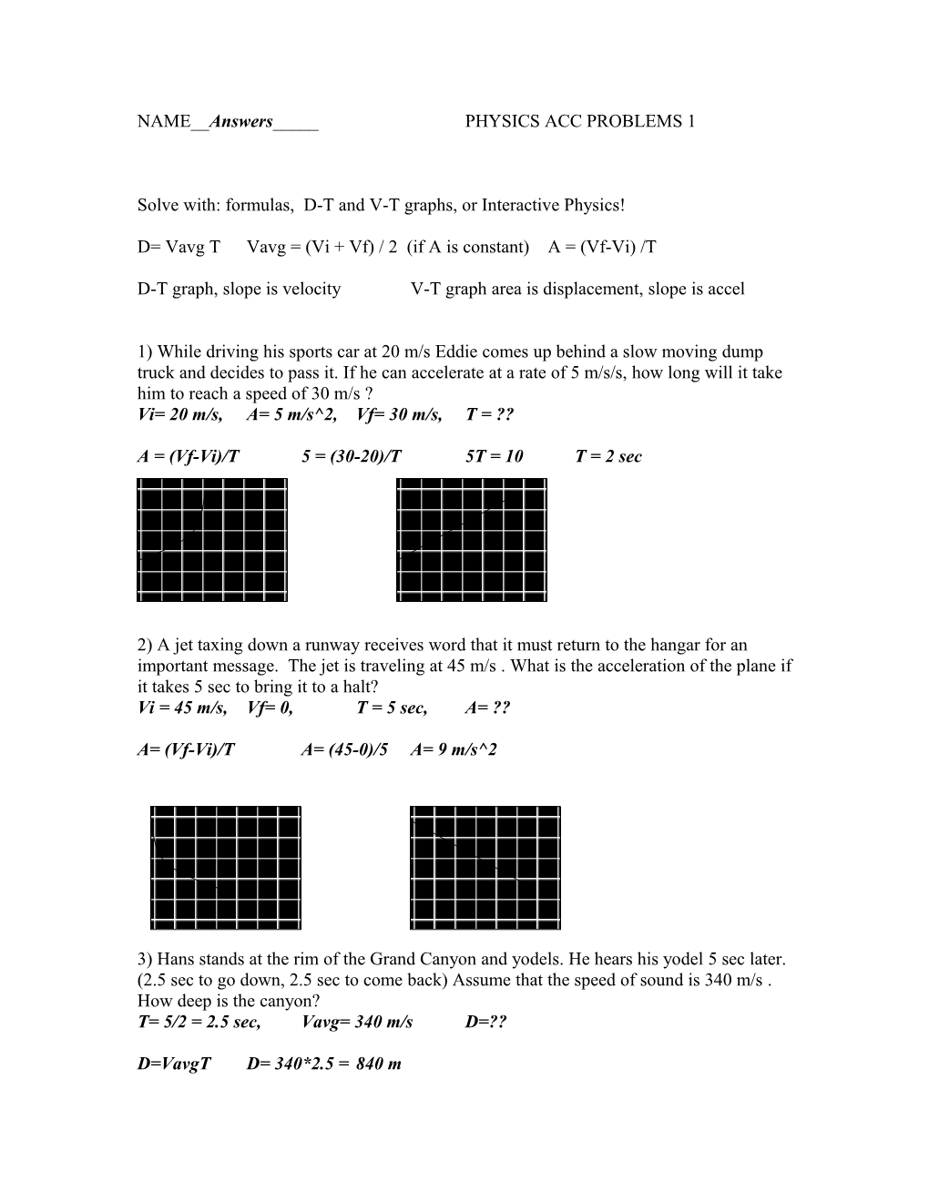 Answer to Acc1 Problems