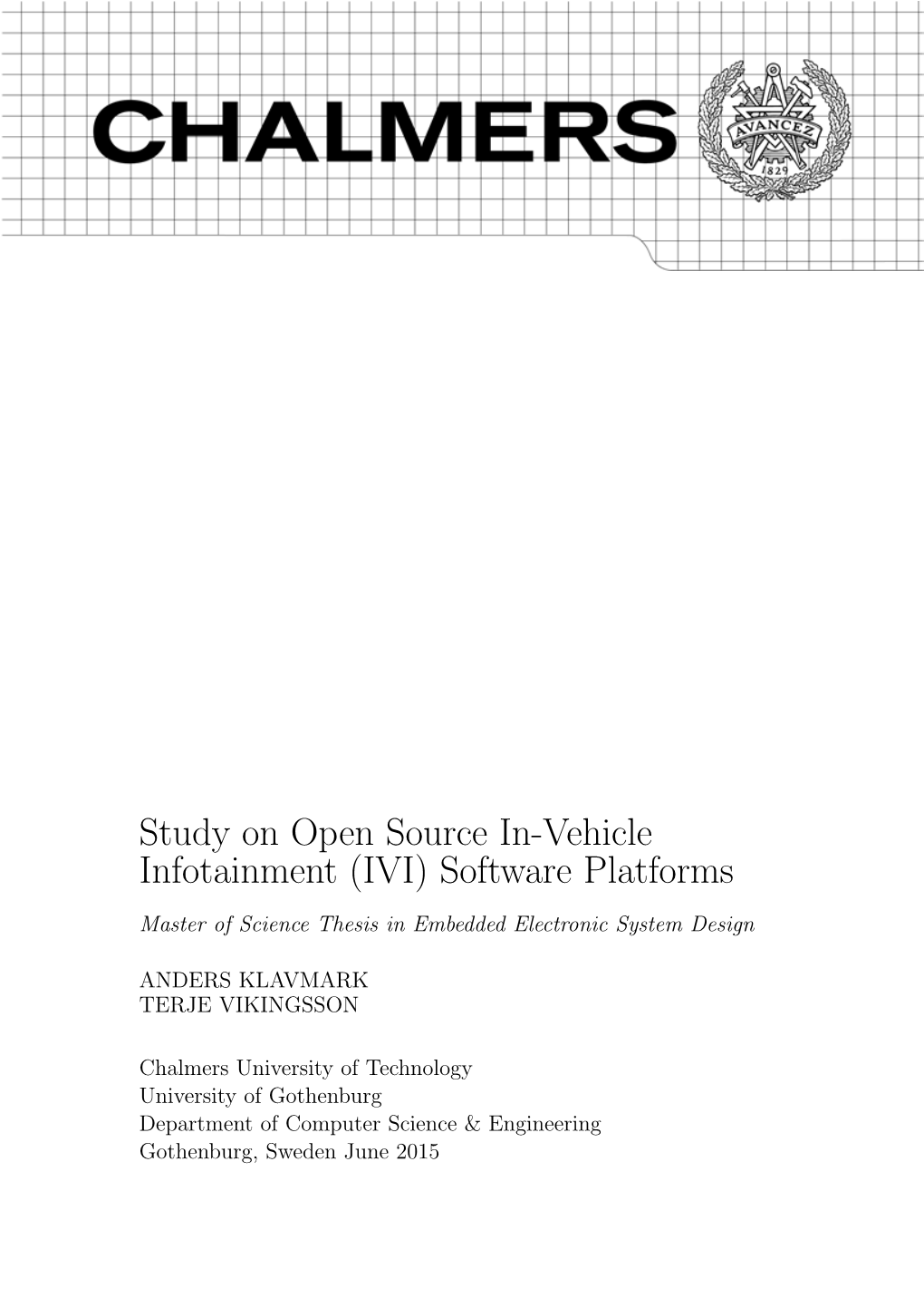 Study on Open Source In-Vehicle Infotainment (IVI) Software Platforms