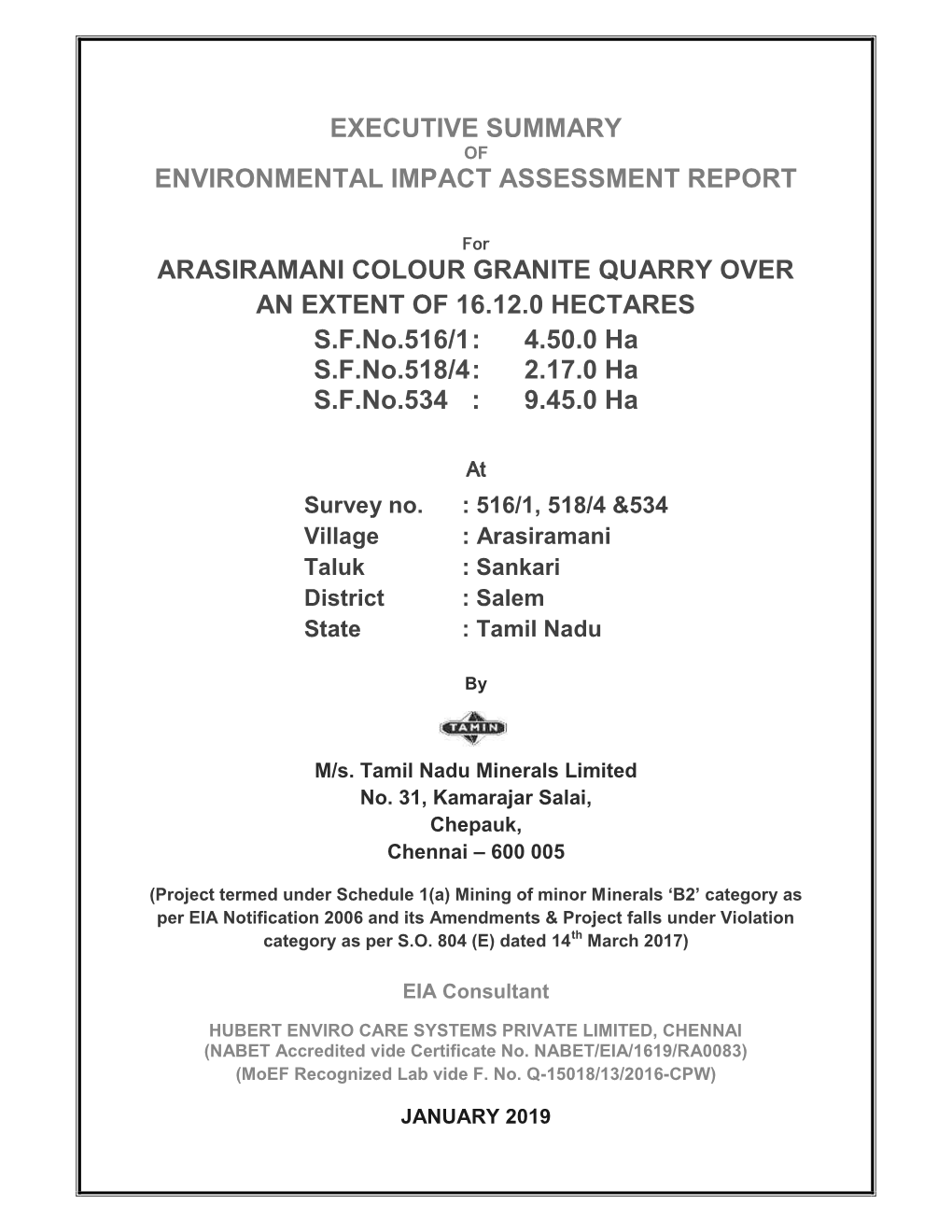 Executive Summary Environmental Impact