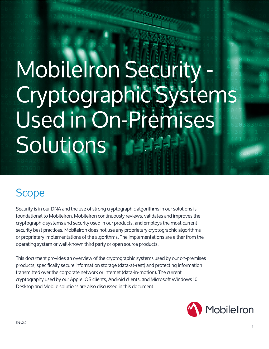 Mobileiron Security - Cryptographic Systems Used in On-Premises Solutions