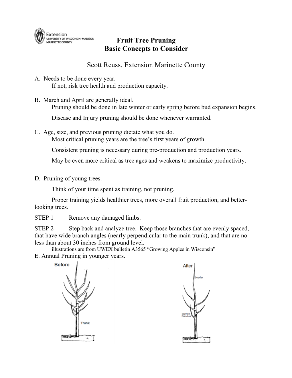 Fruit Tree Pruning Basic Concepts to Consider Scott Reuss, Extension Marinette County